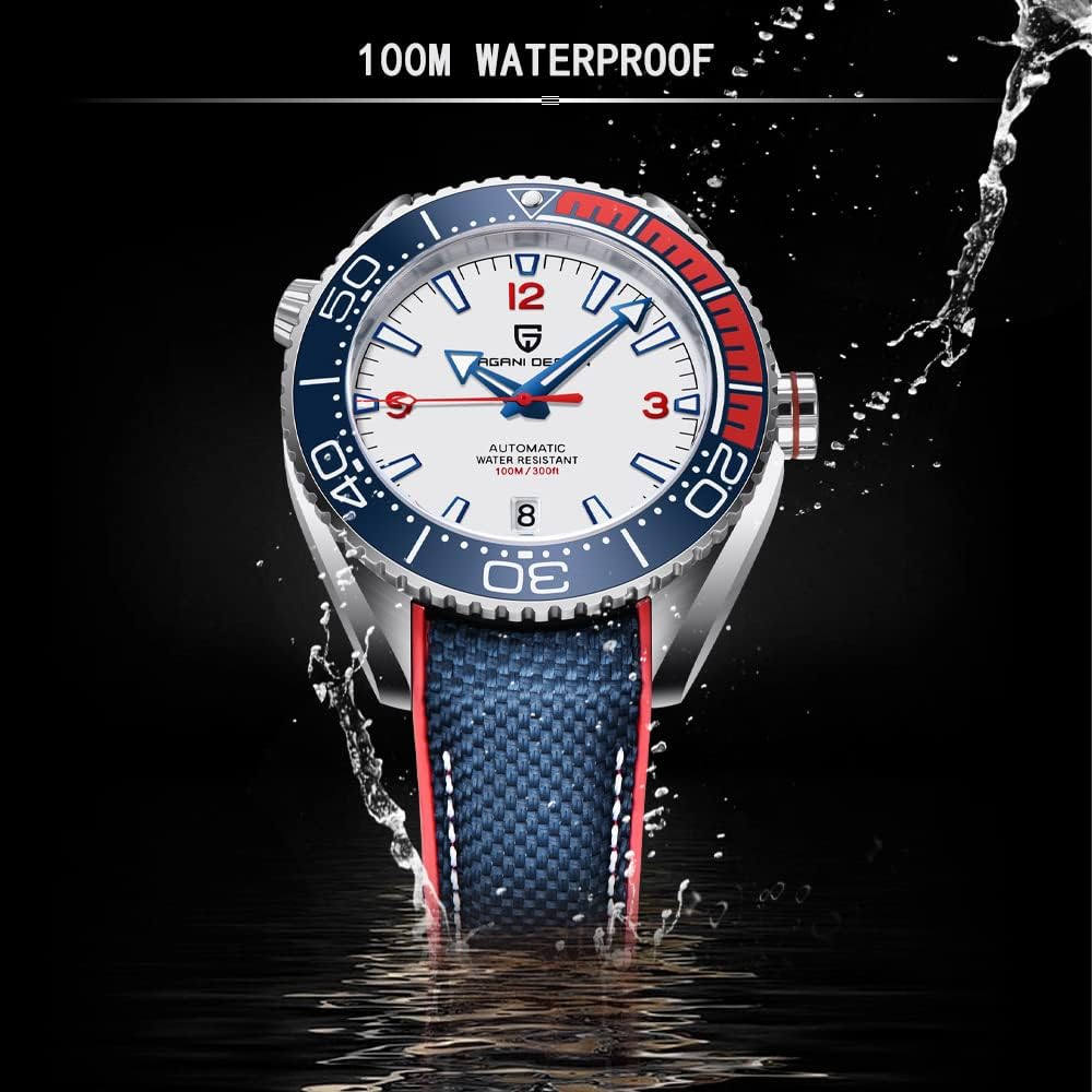 Pagani Design Men's Automatic Mechanical Sports Diving Watch with NH35 Movement - Waterproof Chronograph Wristwatch for Men - Perfect for Swimming, Diving & Outdoor Adventures