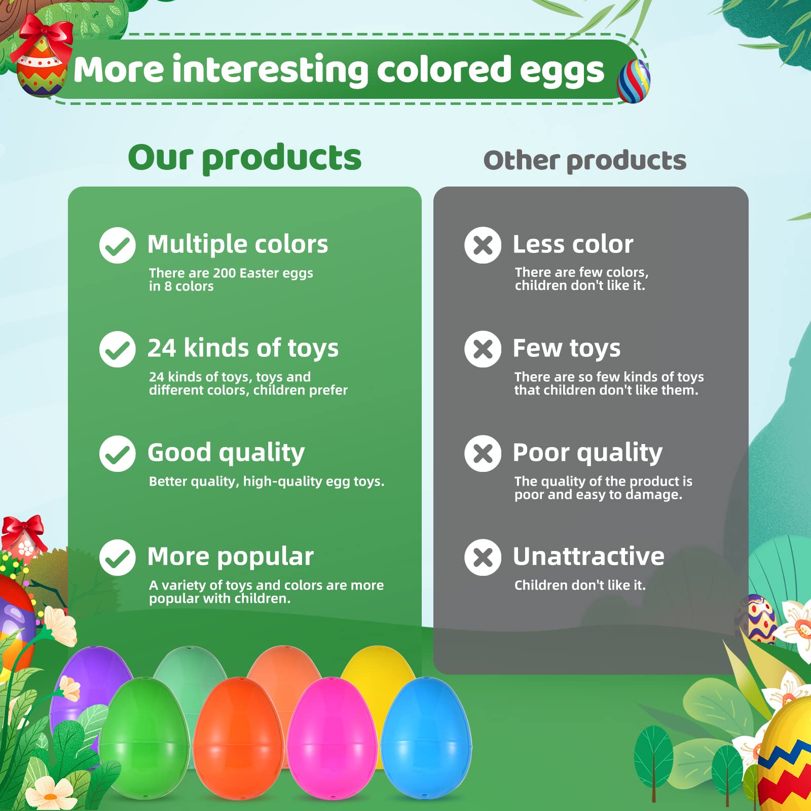 200 Pack Prefilled Easter Eggs with Mini Novelty Toys - Assorted Easter Party Favors for Kids, Toddlers & Teens - Perfect for Easter Egg Hunts, Party Baskets & Classroom Treats