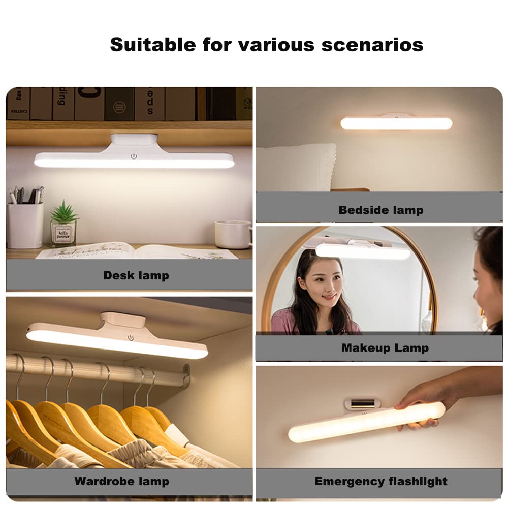 Rechargeable Wireless LED Desk Lamp - 1800mAh USB Magnetic Table Light with Touch Control & Dimmable Brightness - Perfect for Home Office, Study, Reading, Wardrobe and Kitchen Lighting