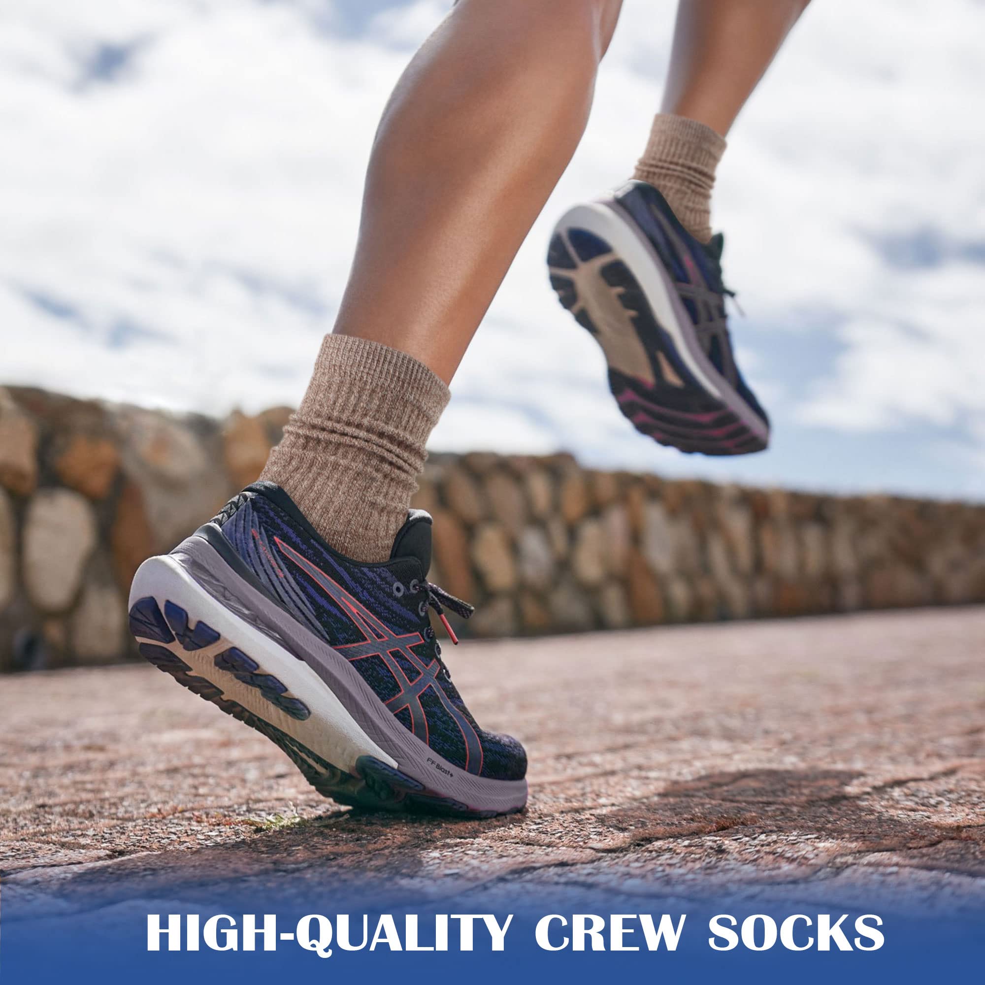 Gonii Women's Hiking & Running Socks - Thick Cushioned Athletic Crew Socks (5-Pair Pack) - Perfect for Outdoor Adventures, Gym Workouts & Daily Comfort