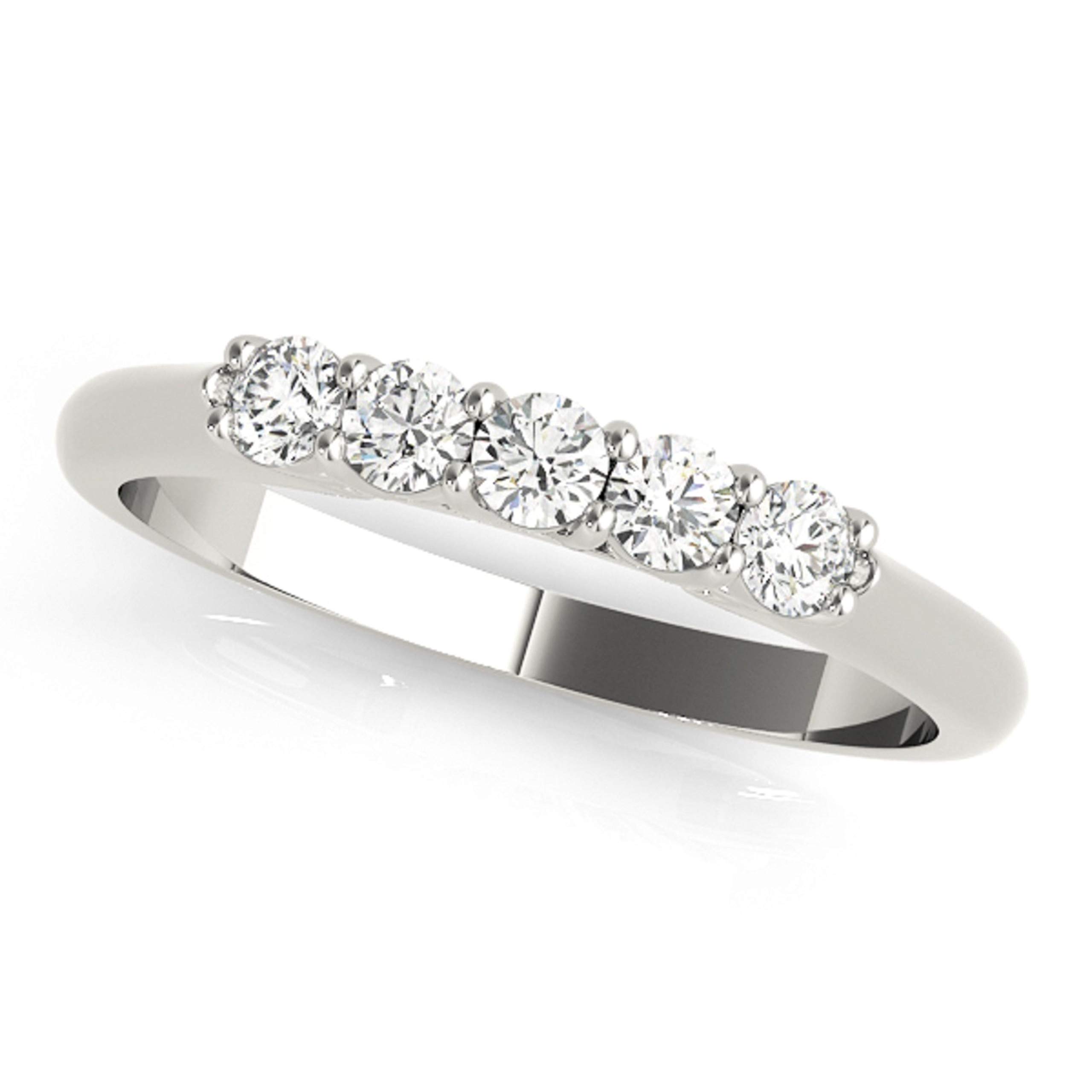 0.35 Carat Diamond Five Stone Ring in 10K Solid Rose, White & Yellow Gold - Elegant Valentine's Day Gift for Her, Anniversary Present, Bridal Jewelry, Engagement Ring Alternative