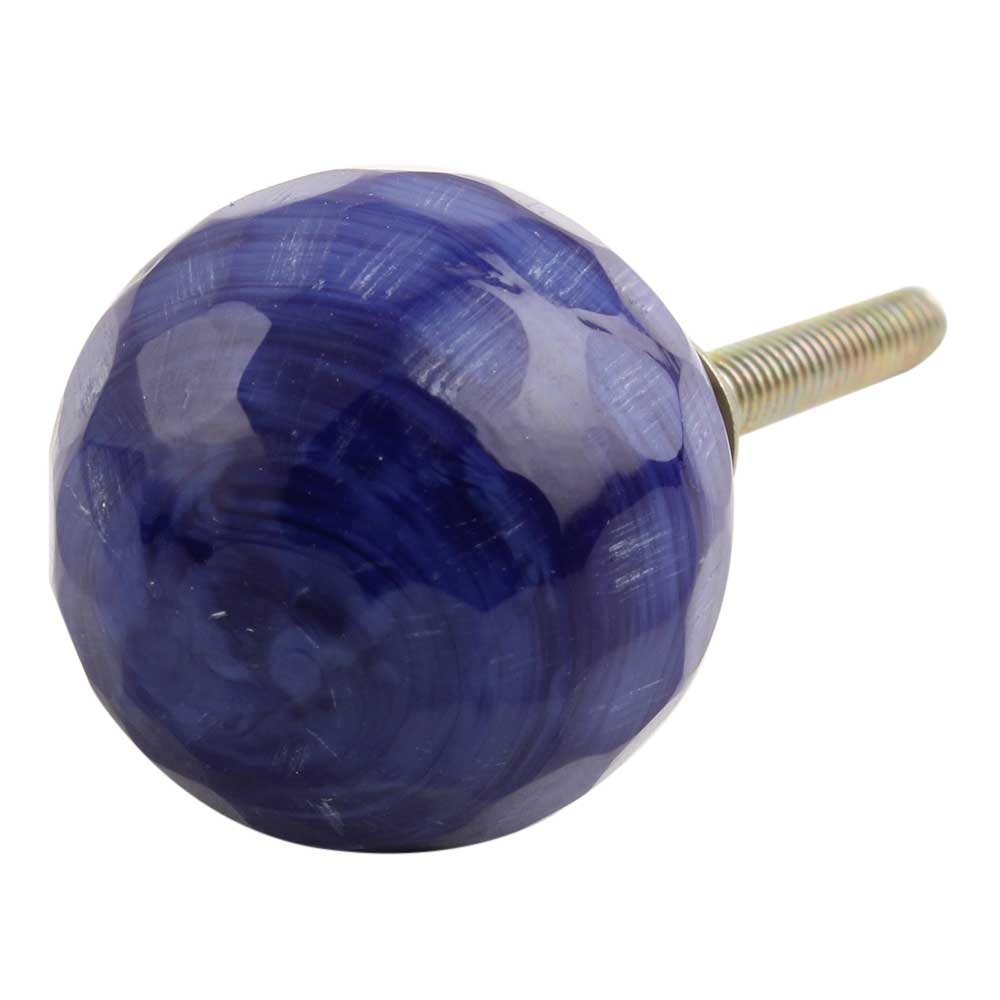 IndianShelf 8-Pack Blue Glass Round Cabinet Knobs - Elegant Drawer Pulls for Kitchen Cabinets, Dressers & Furniture Hardware (Luxury Artisan Design) - Perfect for Home Decor, DIY Projects & Cabinet Upgrades