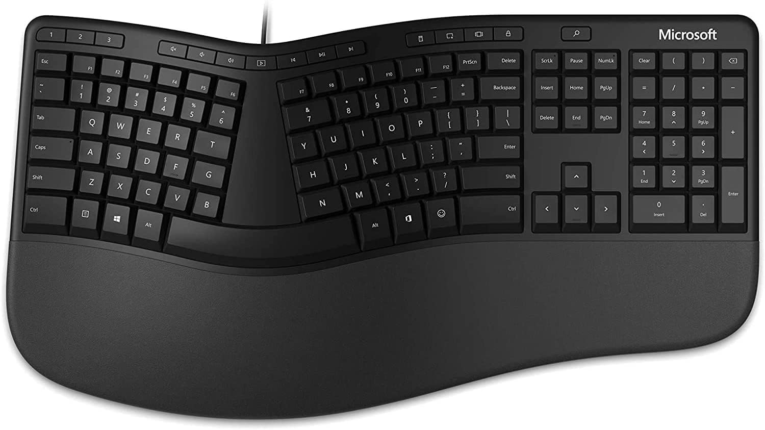 Microsoft Ergonomic Keyboard for Business - Wired USB Keyboard (LXM-00001) | Comfort Typing for Office, Home & Gaming | Reduce Wrist Strain & Improve Posture