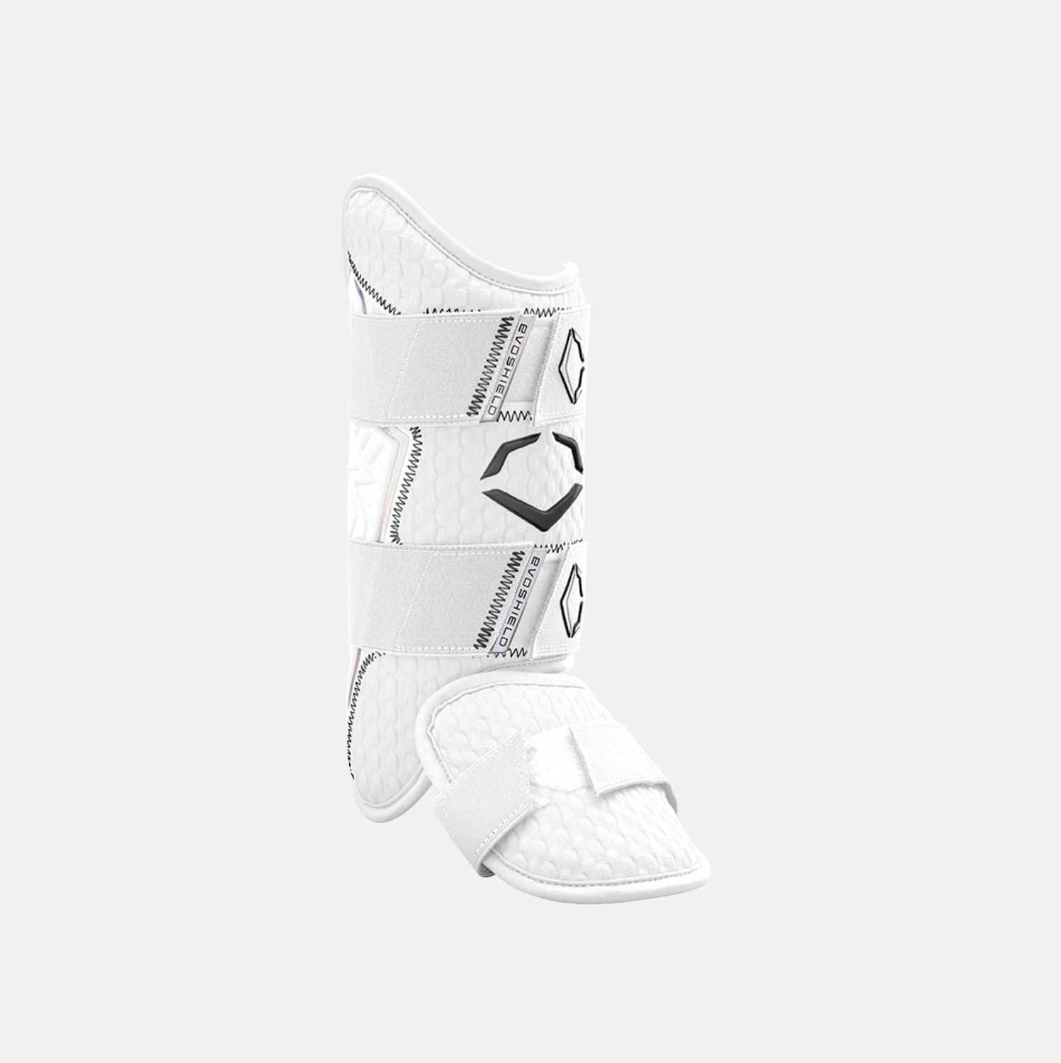PRO SRZ 2.0 Baseball Batter's Leg Guard - White | Protective Shin Guard for Baseball & Softball Players | Perfect for Training, Games & Youth Leagues