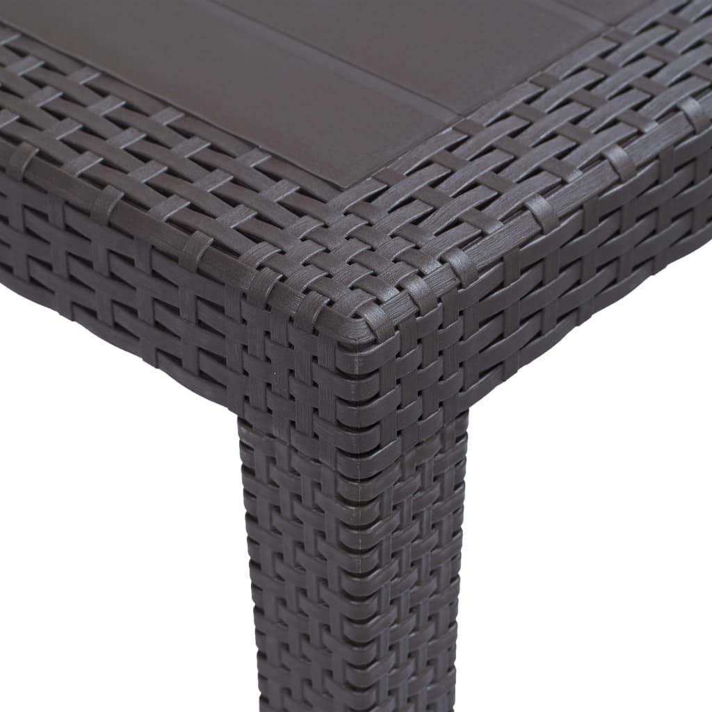 YAFF Rattan Look Plastic Patio Dining Table - 31.1
