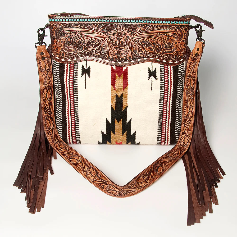 American Darling Blanket Tooled Crossbody Bag - Stylish & Durable Leather Purse for Women - Perfect for Travel, Shopping & Everyday Use