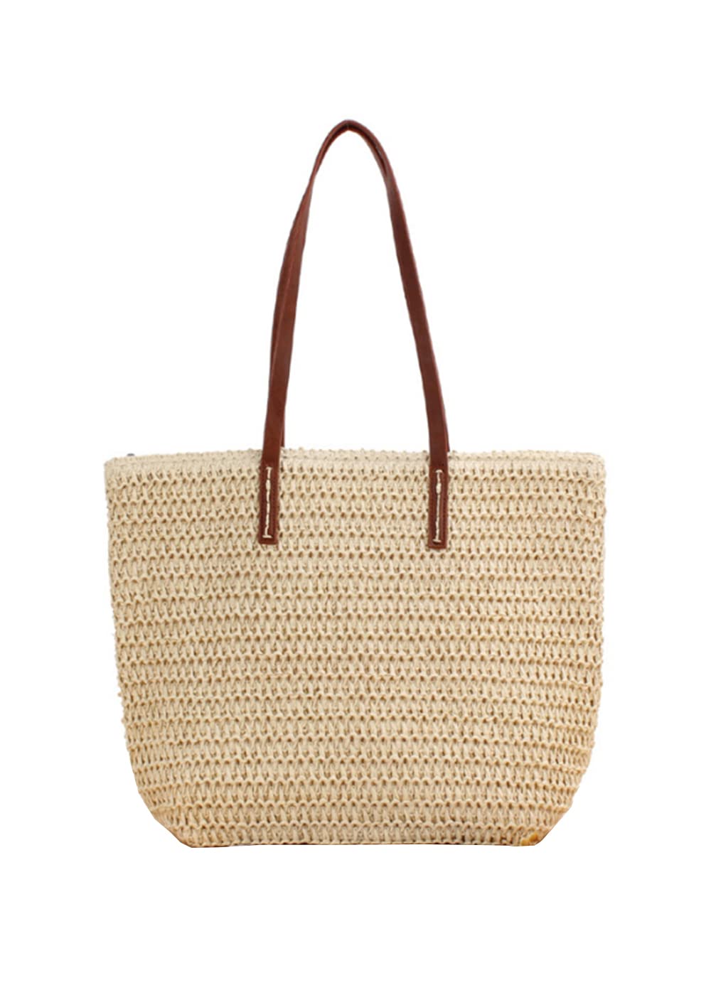YAQUINICER Women's Faux Straw Tote Bag - Stylish Beach Handbag, Bucket Purse for Summer, Travel & Shopping | Perfect for Beach Outings, Picnics & Daily Use