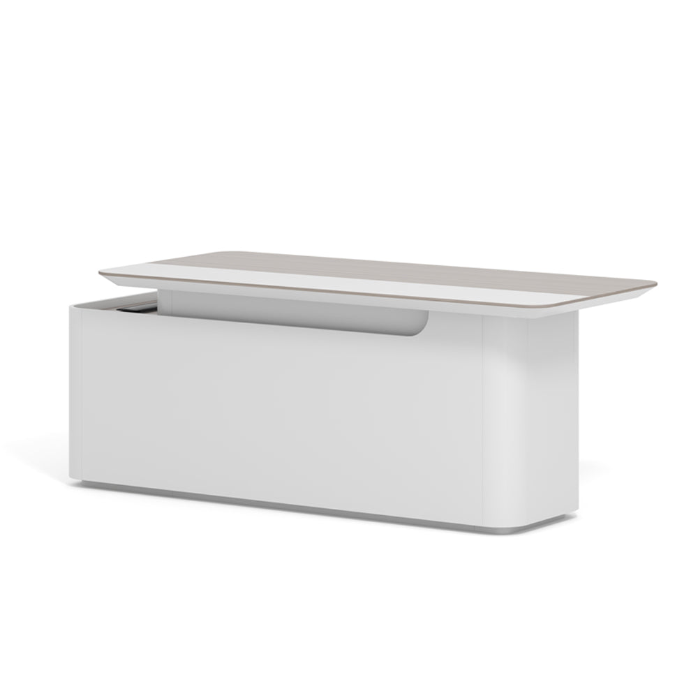 LUSH Executive Desk Right Return 240cm White & Taupe - Premium Office Furniture for Home & Business Workspaces