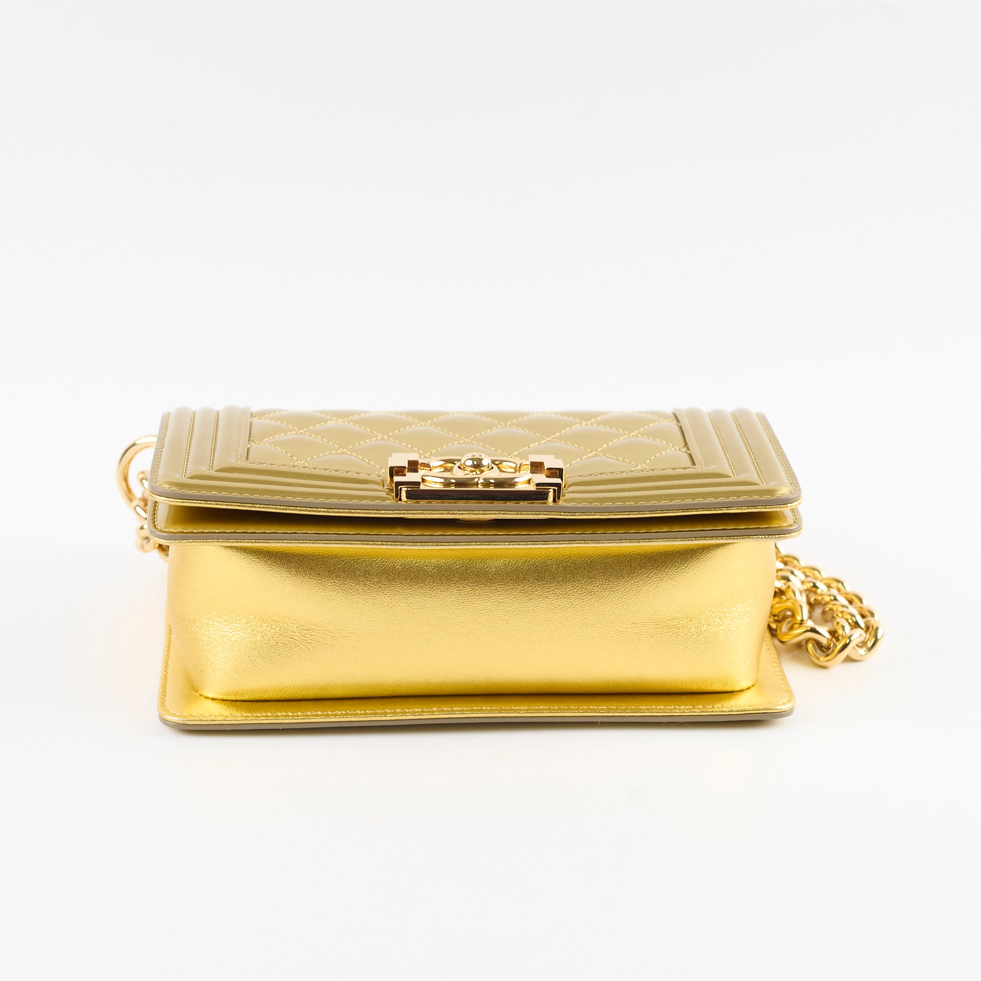 Chanel Small Boy Gold 19 Series Handbag - Luxury Designer Crossbody Bag for Women | Perfect for Evening Parties, Date Nights & Special Occasions