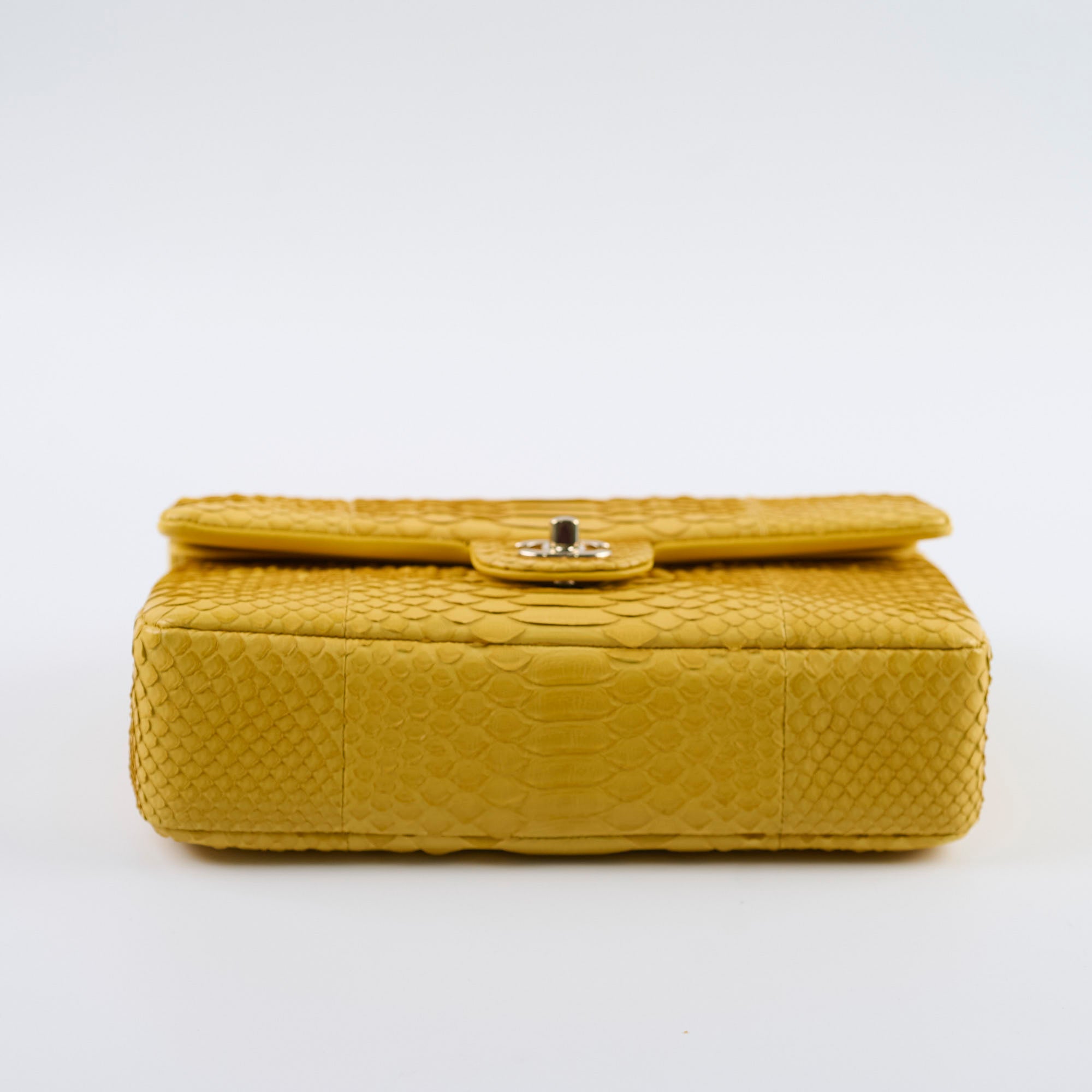 Chanel Python Leather Medium M/L Classic Flap Bag Yellow Series 22 - Luxury Designer Handbag for Women, Perfect for Parties, Weddings & Special Occasions