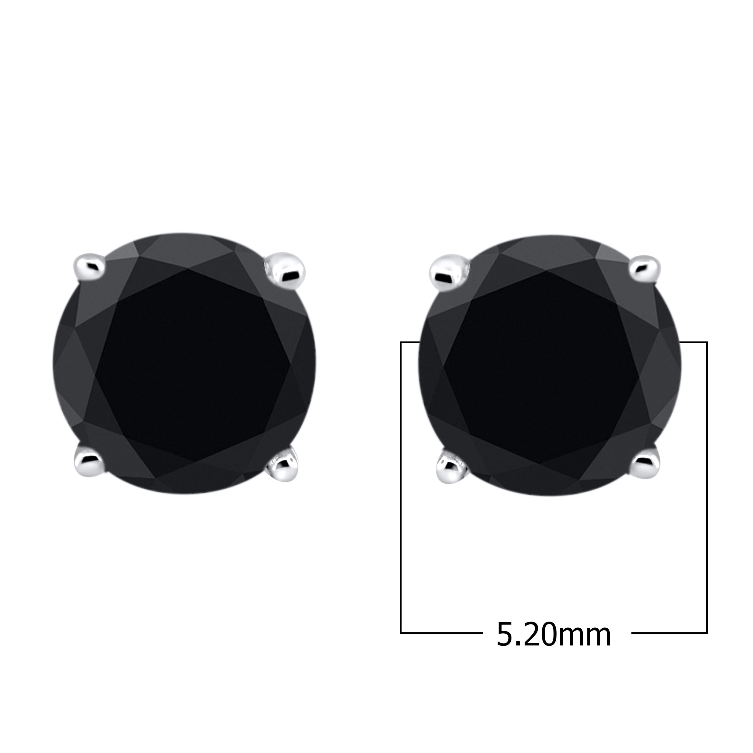 Black Diamond Stud Earrings for Women - 14K White Gold Diamond Earrings | Perfect for Weddings, Parties & Everyday Elegance