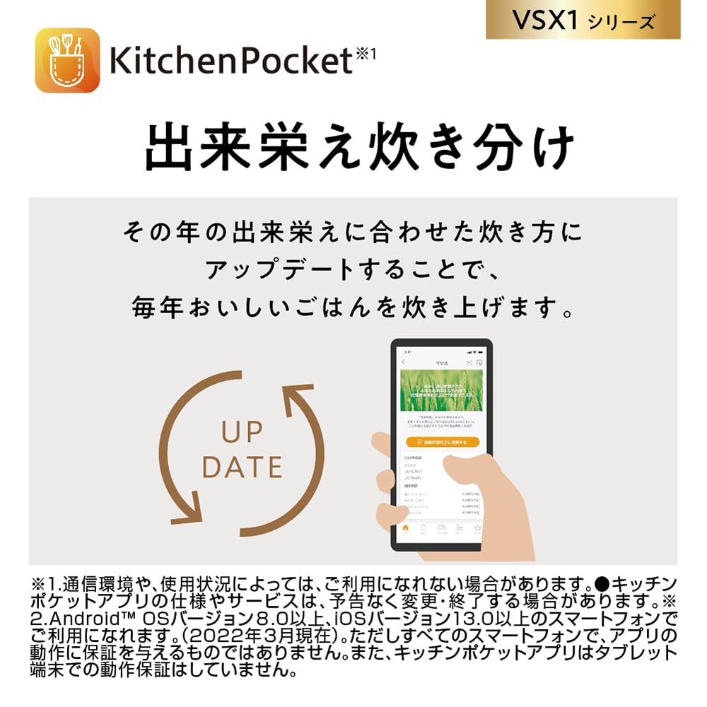 Panasonic SR-VSX101-W 5.5 Cup IH Rice Cooker with Steam & Variable Pressure - Smart IoT Compatible, 100V, White - Perfect for Home Kitchens & Meal Prep