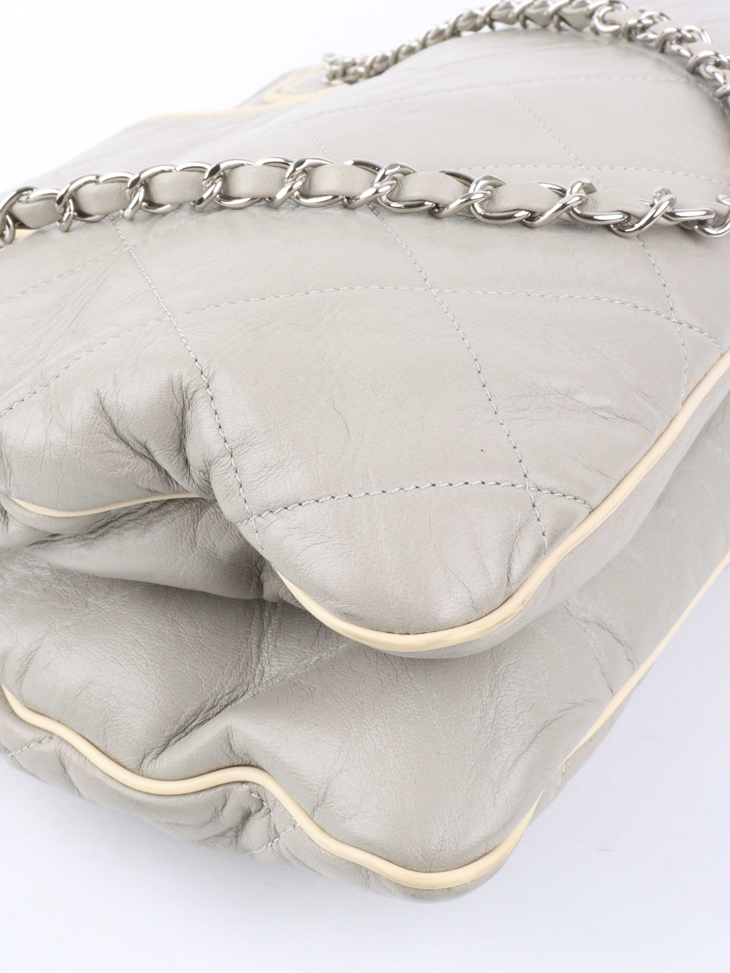 Chanel Grey Tote Bag for Women - Luxury Leather Handbag with Gold-Tone Hardware - Perfect for Work, Travel & Everyday Use