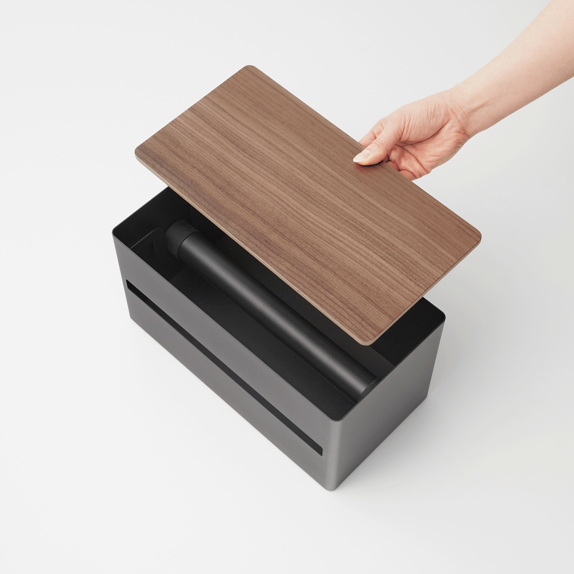 Stainless Steel and Wooden Paper Towel Holder - Wall Mount or Countertop Dispenser for Kitchen, Bathroom, and Office Use