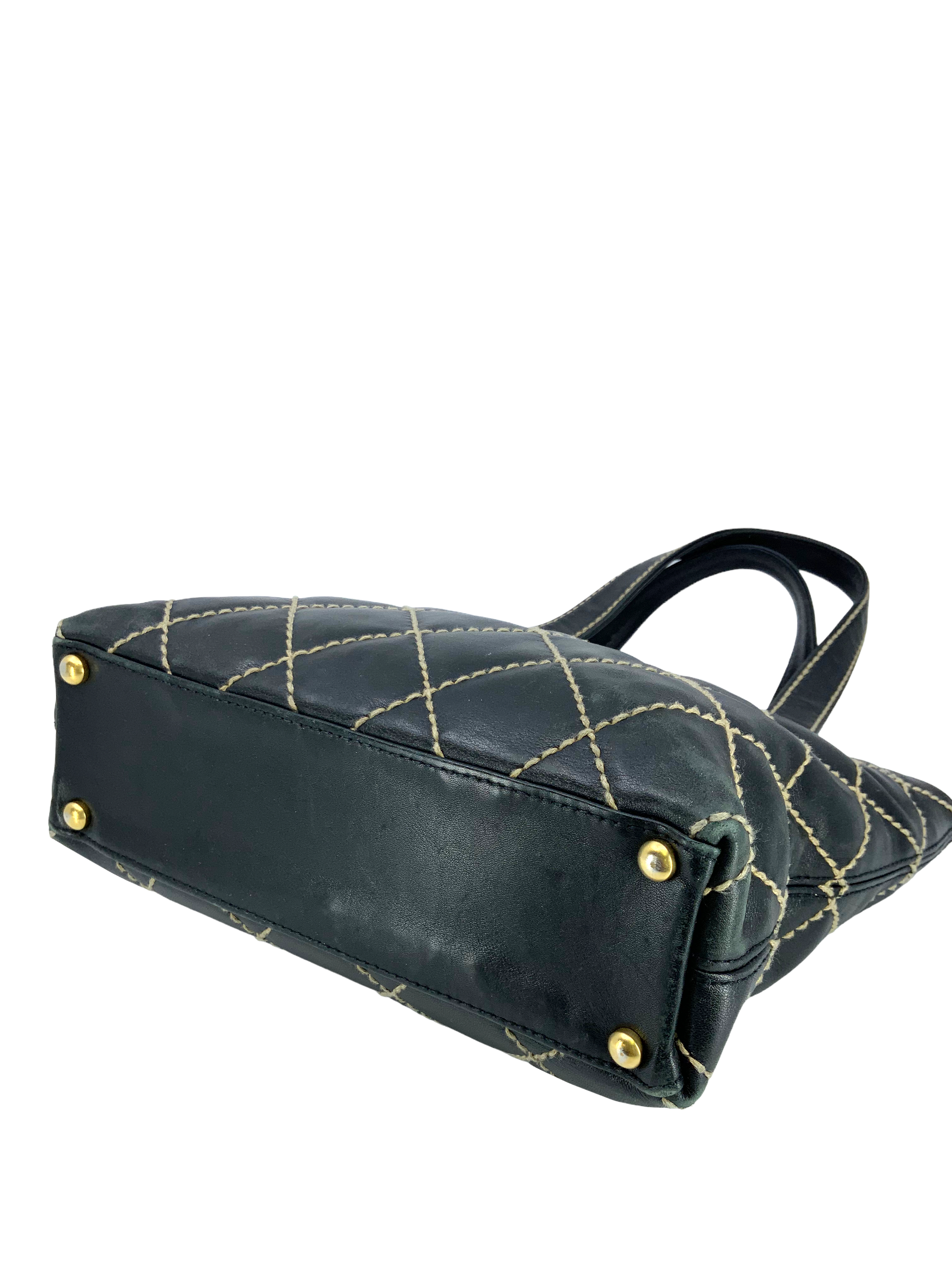 CHANEL Wild Stitch Quilted Leather Small Surpique Tote Bag for Women | Luxury Designer Handbag for Work, Travel & Everyday Use