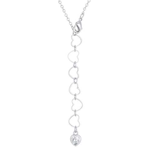 Sweet & Romantic Rhodium Plated CZ Heart Pendant Necklace for Women - Perfect Gift for Valentine's Day, Anniversary & Date Night Jewelry