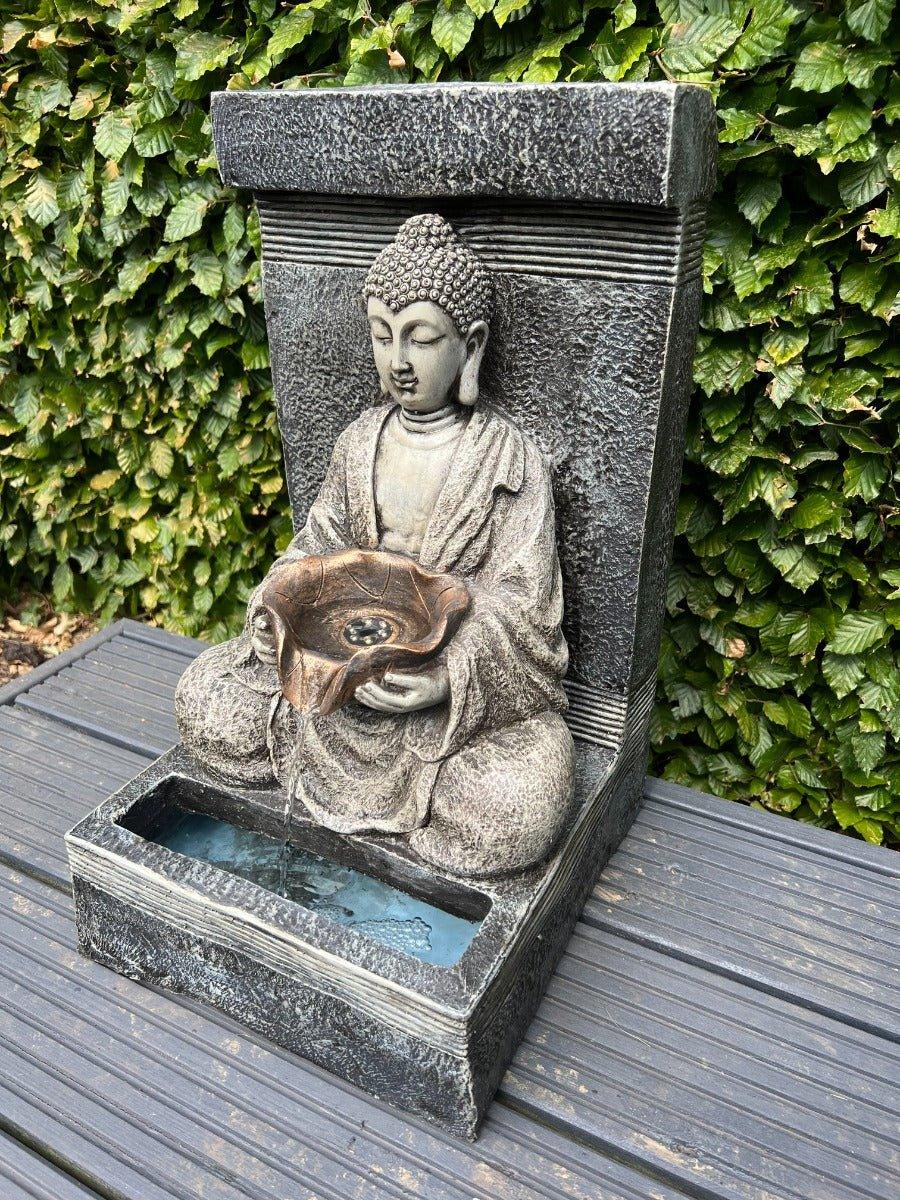 Buddha Solar Water Fountain with LED Light - 30x32x51.5cm Outdoor Garden Decor for Patio, Yard & Meditation Space