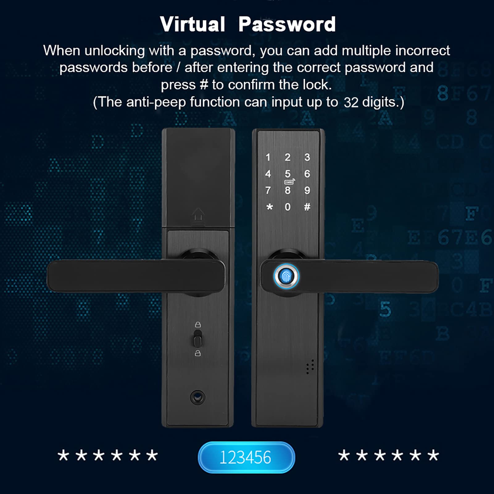 Smart Fingerprint Door Lock - Biometric, Password & IC Card Access, Intelligent Recognition, Quick Entry with Mechanical Key - Ideal for Homes, Apartments & Offices