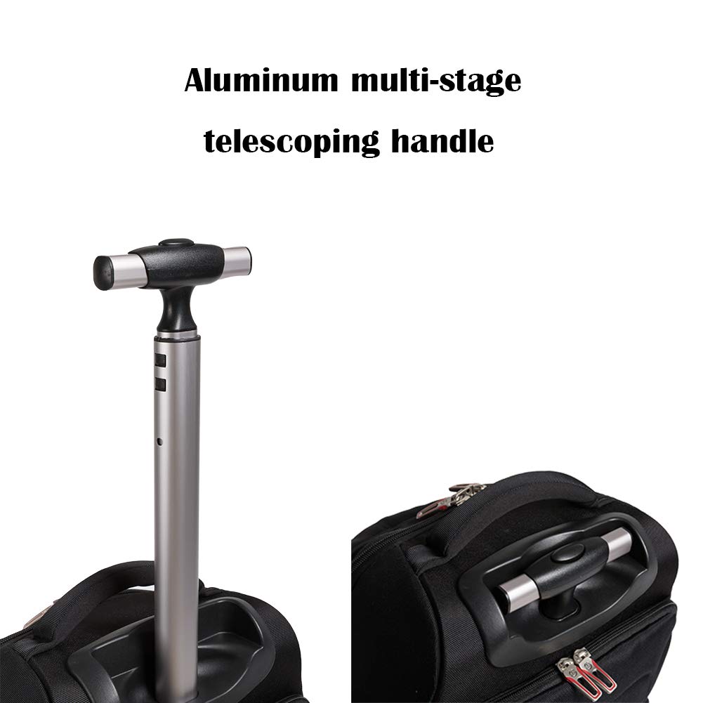 SKYMOVE 19 Inch Wheeled Rolling Backpack for Adults & Students - Laptop & Book Travel Backpack with Extendable Handle (Black) - Perfect for School, Business Travel & Commuting