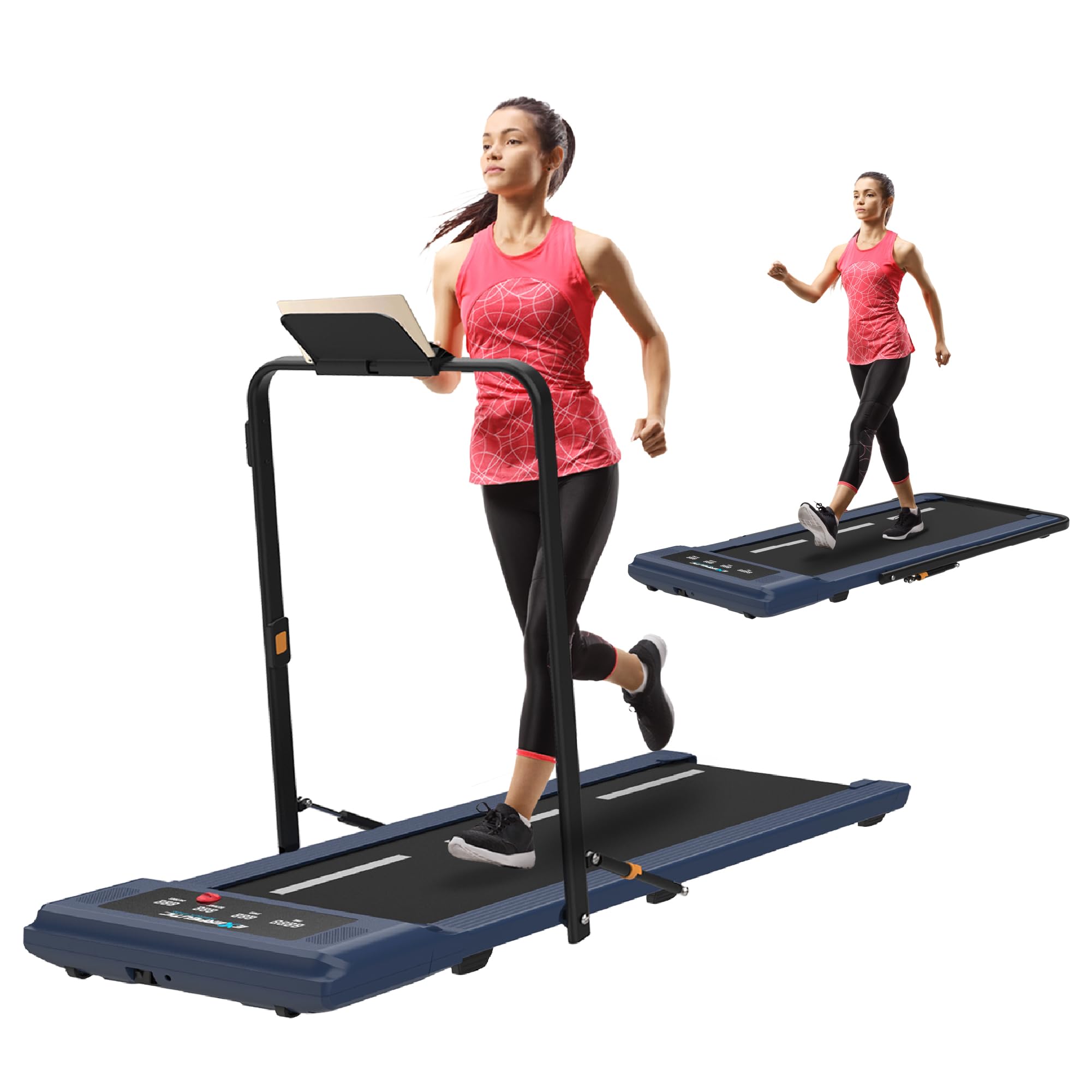 Exerpeutic 400 LB Heavy Duty Folding Treadmill for Walking & Jogging - High Capacity Home Gym Equipment with Under Desk Design - Perfect for Home Office, Small Spaces & Low-Impact Cardio Workouts