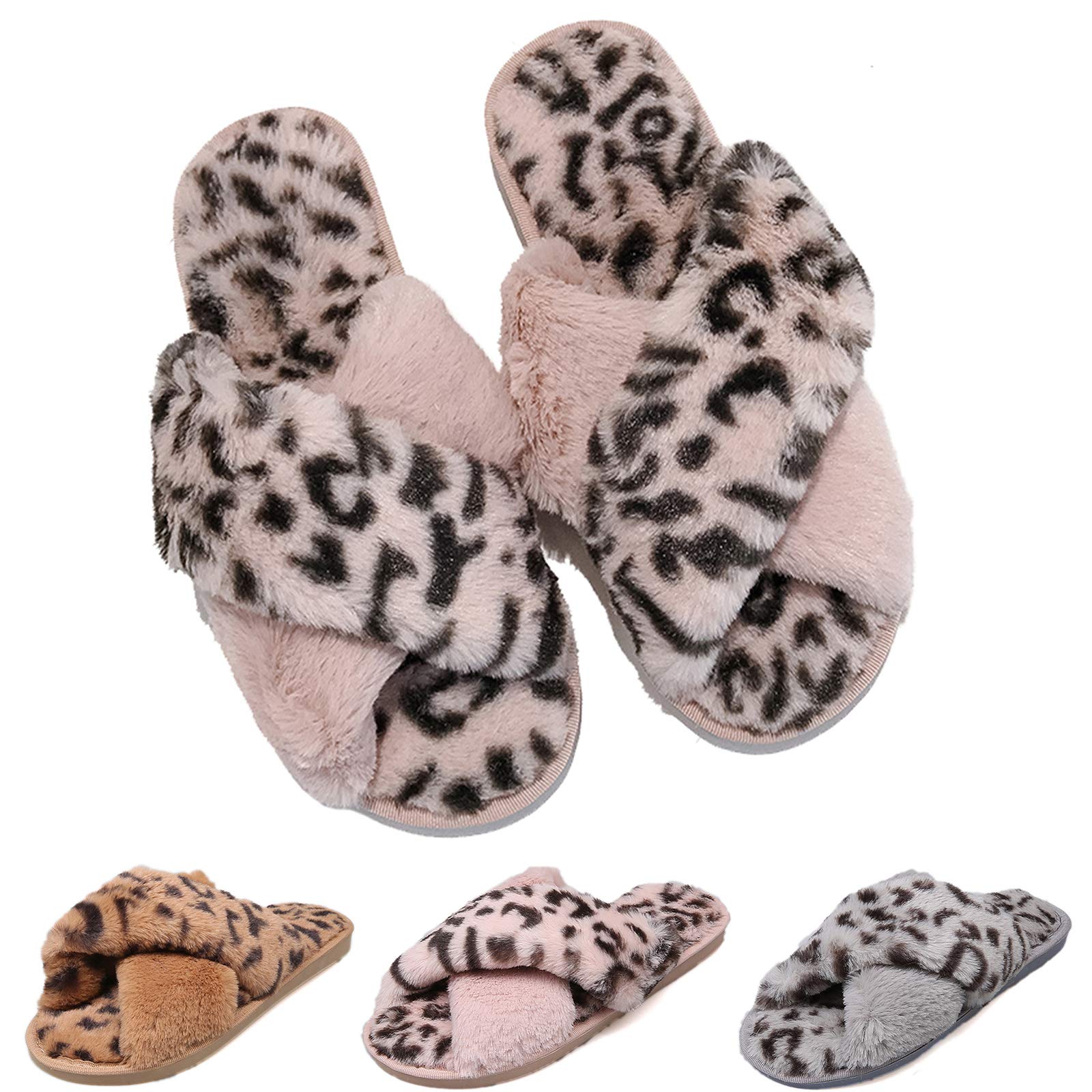 Women's Cozy Fuzzy Slippers - Soft Plush Fleece House Shoes for Indoor/Outdoor Use - Perfect for Lounging & Errands