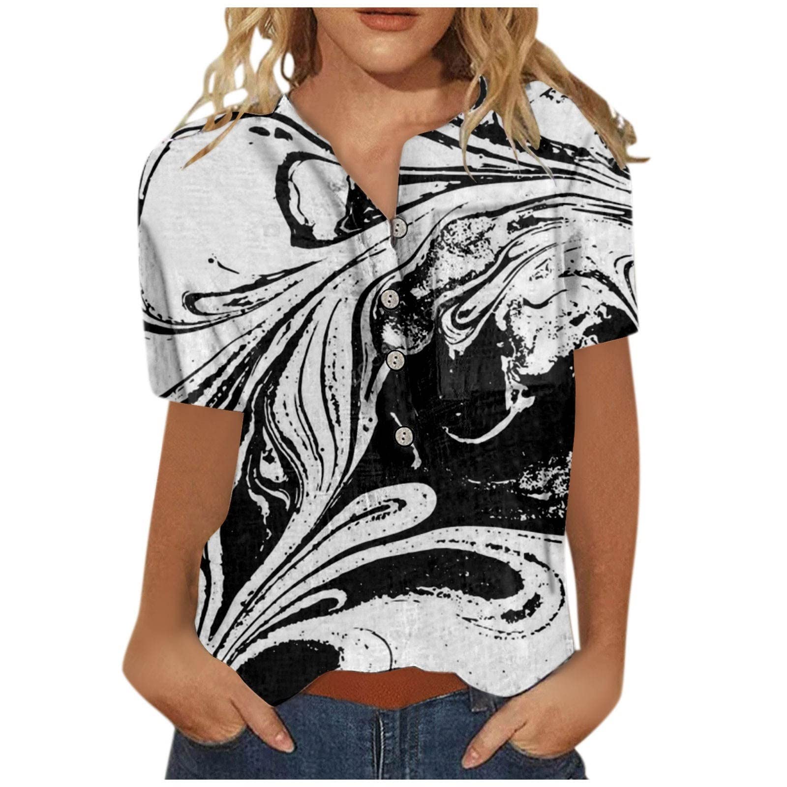 White Stretch Button Down Shirt for Women | Floral Print Blouse with Sheer Long Sleeves | Casual & Hiking Tops | Heart Bells Shiny Purple Tank Top Tunic for Leggings | Perfect for Outdoor Activities, Work & Date Nights