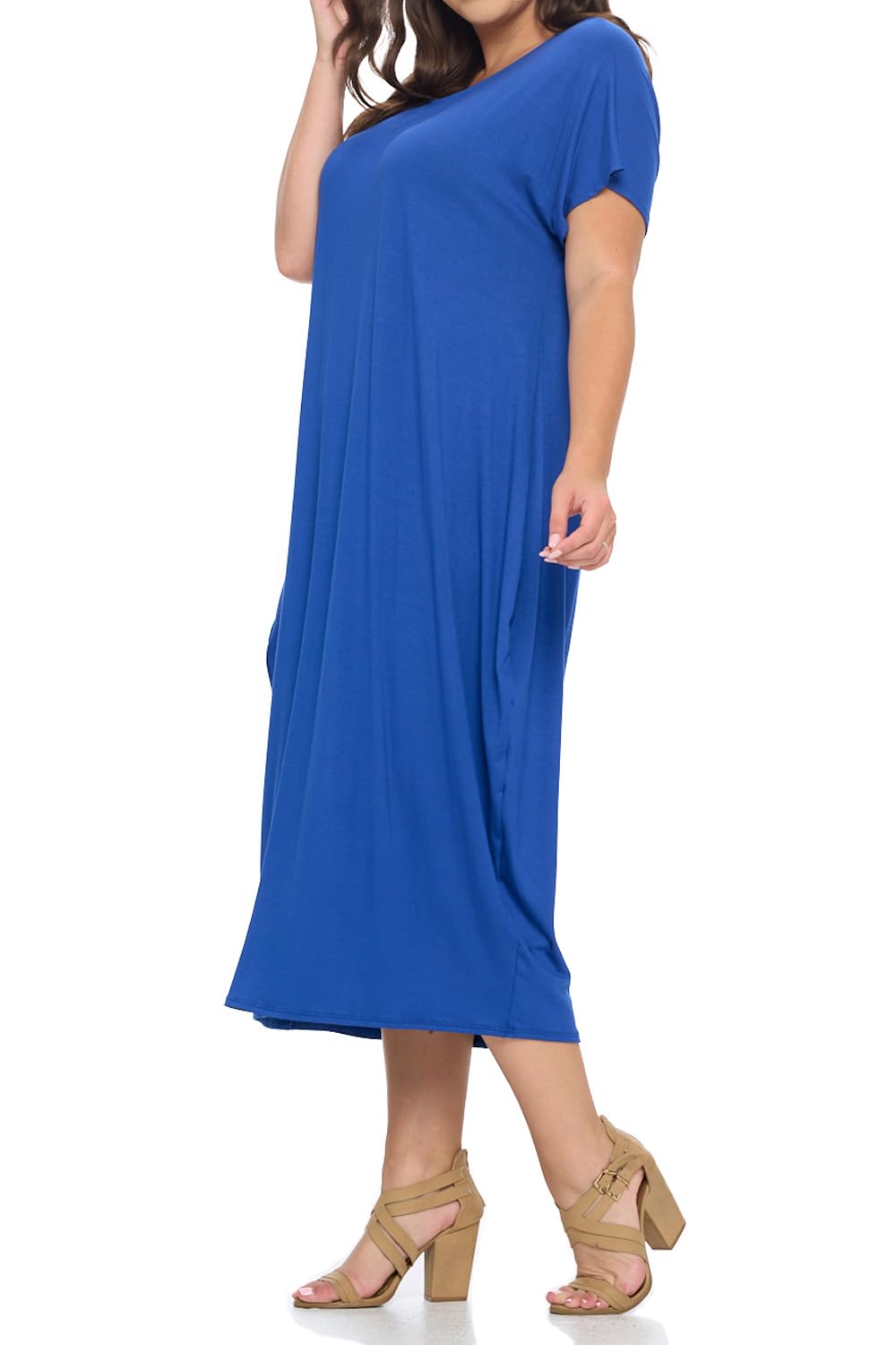 Vivienne Women's Pastel Cocoon Maxi Dress with Dolman Sleeves - Flowy Boho Chic Dress for Beach, Wedding & Summer Vacation