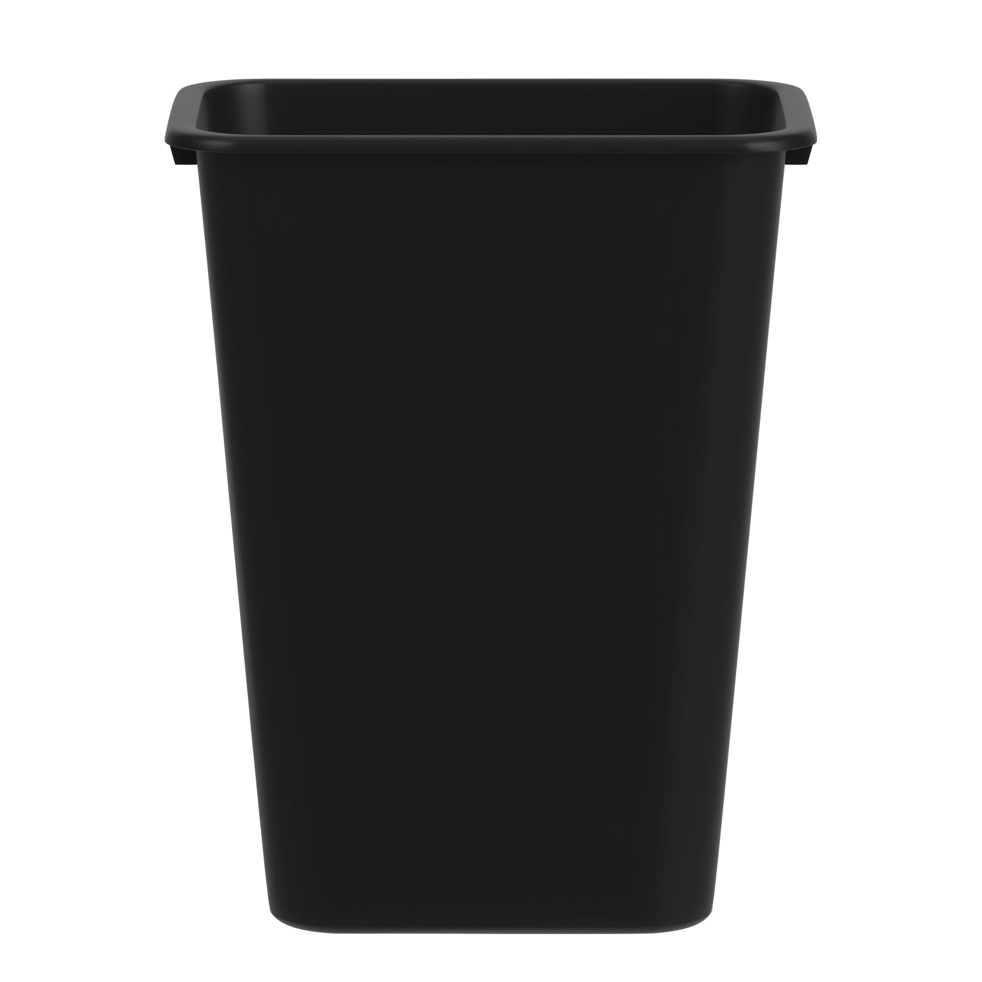 41 Qt. / 10 Gallon Black Rectangular Trash Can with Lid - Heavy Duty Wastebasket for Kitchen, Office, Bathroom & Outdoor Use