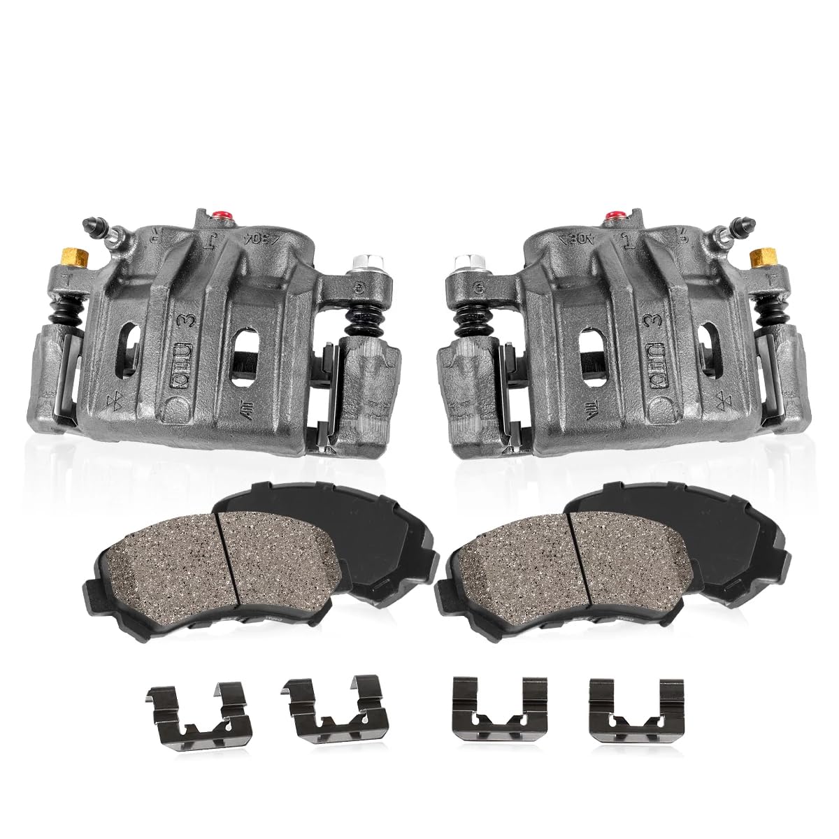 Callahan CCK11107 Front Loaded Caliper Assembly Set with Quiet Low Dust Ceramic Brake Pads - Premium OE Replacement for Smooth Braking Performance | Perfect for Daily Commuting, Highway Driving & Heavy-Duty Vehicles