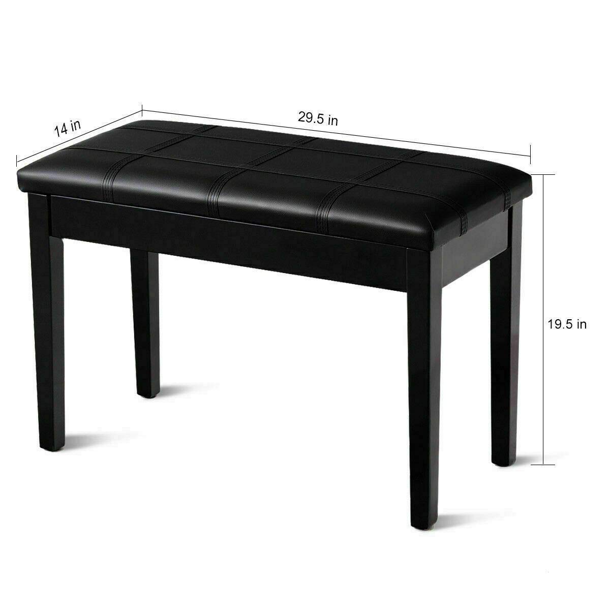 Premium Leather Piano Bench with Storage - Adjustable Height Padded Seat for Keyboard, Organ & Concert - Sturdy Wooden Frame - Perfect for Home, Studio & Music Classrooms