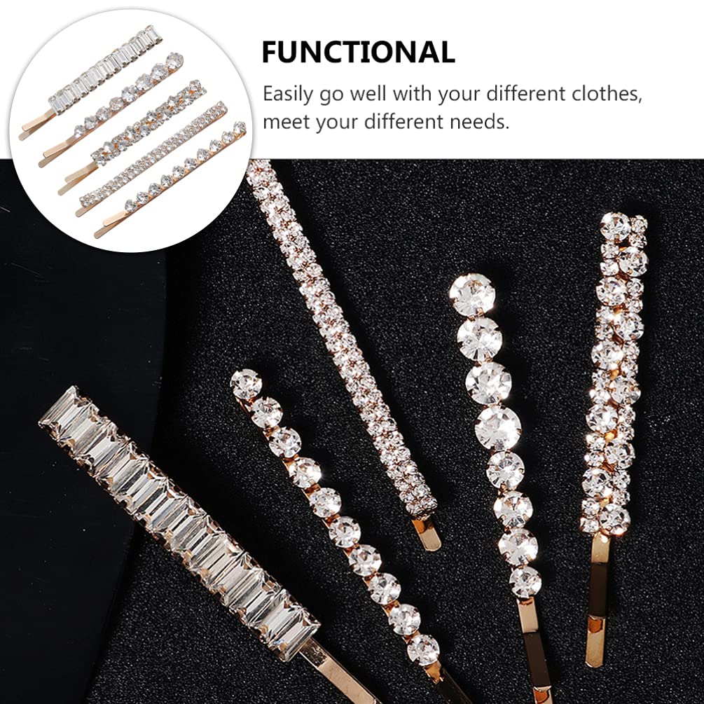 Beaupretty 5pcs Rhinestone Hair Clips for Women - Crystal Floral Bobby Pins, Elegant Bridal Hair Accessories for Girls & Women | Perfect for Weddings, Parties & Daily Styling