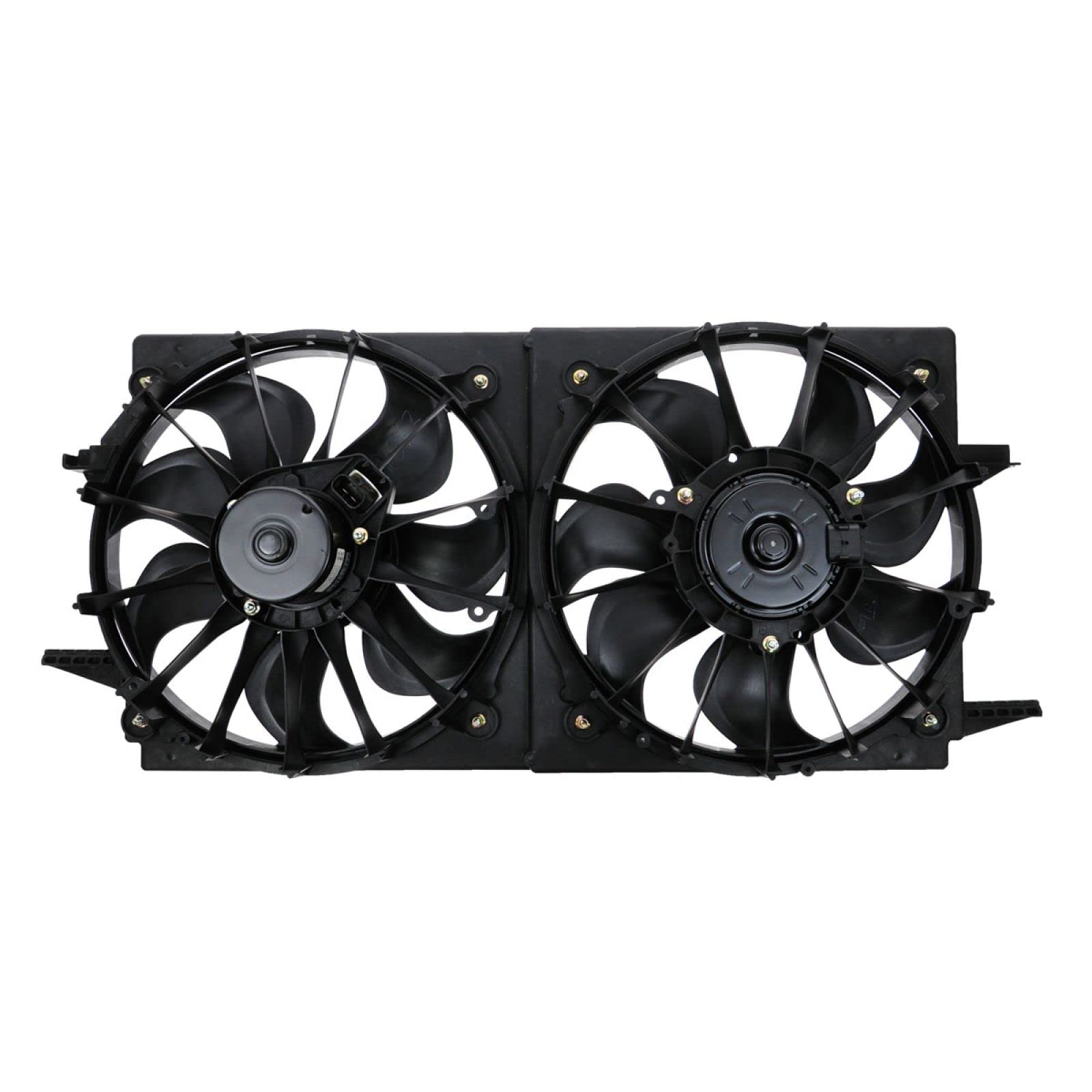 TRQ Radiator Dual Cooling Fan Assembly Compatible with 2004-2005 Chevrolet Classic, 1997-2003 Malibu, 1999-2004 Oldsmobile Alero, 1997-1999 Cutlass, 1999-2005 Pontiac Grand Am - GM3110107 GM3115105 - High Performance Cooling for Hot Weather & Heavy Traffic