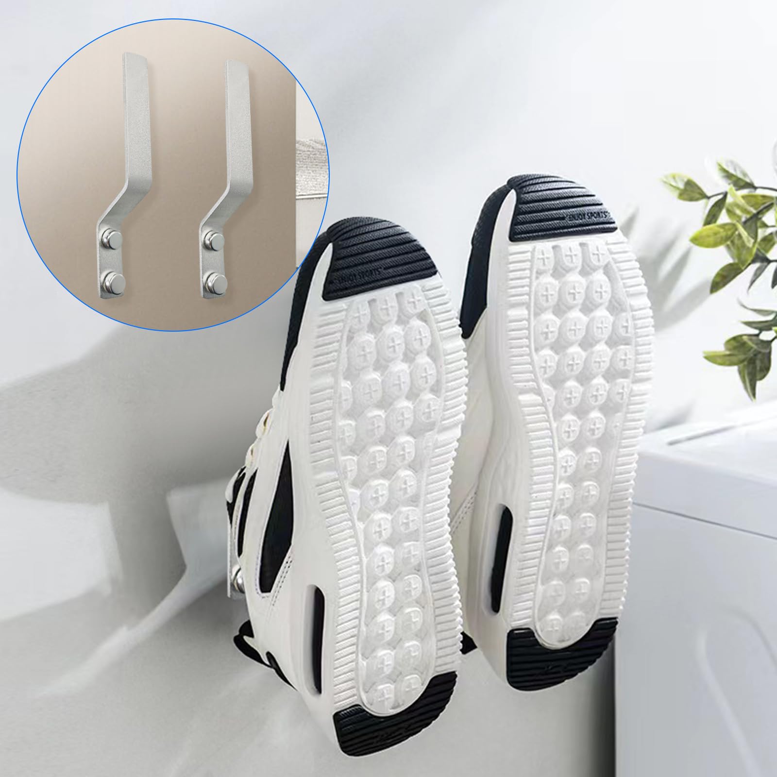 4 Pack Aluminum Shoe Hooks - Wall Mounted Shoe Rack Organizer for Door Hanging Storage - Perfect for Closet, Bedroom, Entryway & Small Space Organization