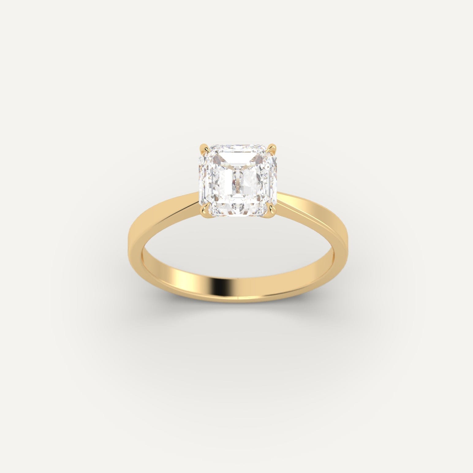 2 Carat Asscher Cut Diamond Engagement Ring - Vintage Inspired Solitaire Wedding Band for Women - Perfect for Proposals, Anniversaries & Special Occasions