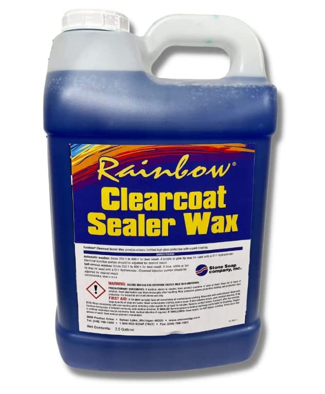RAINBOW Clearcoat & Sealer Wax for Car Detailing - 2.5 Gallon Two Pack (5 Gallon Total) - Perfect for Self-Service Car Wash, Auto Body Shops & Pressure Washing Applications