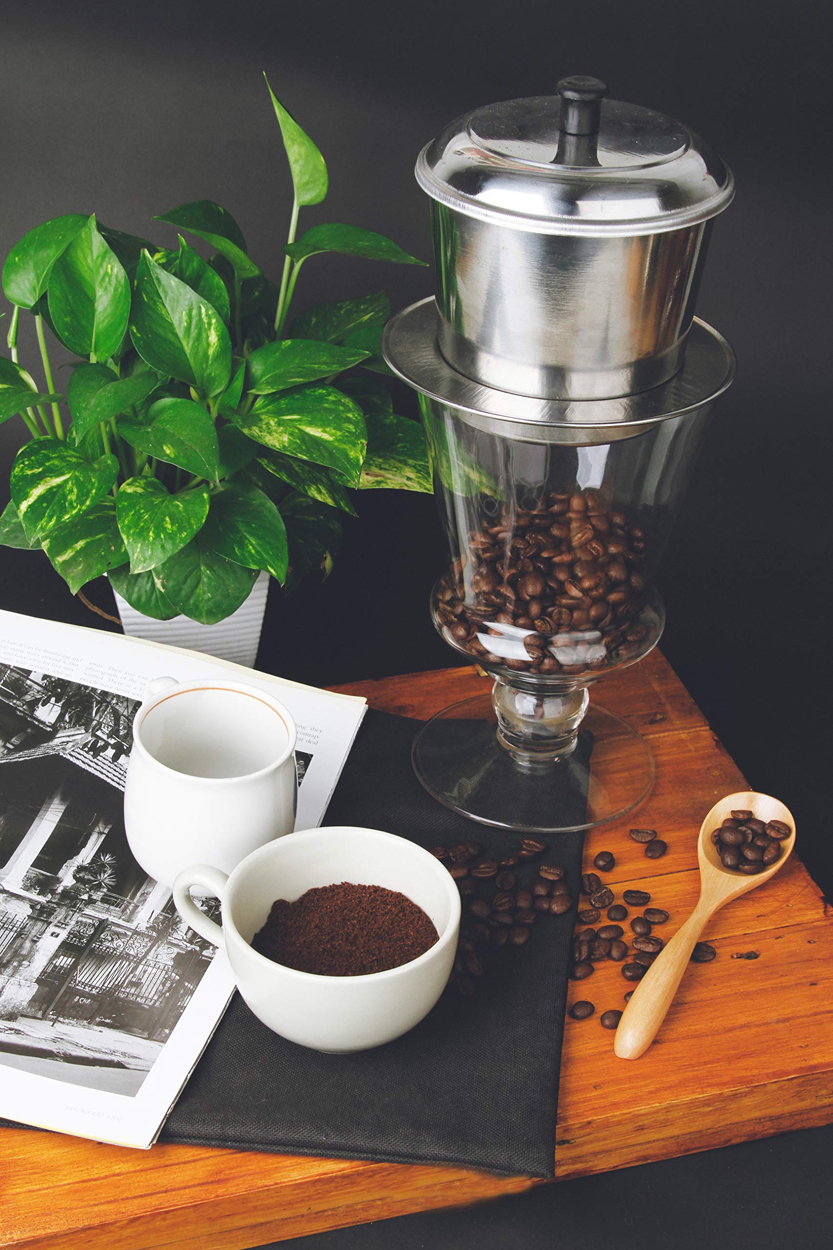 Premium Large Vietnamese Coffee Maker - 10 Cup Stainless Steel French Press with Pour Over Dripper | Portable Coffee Pot for Home, Office & Travel | Ideal for Ground Coffee Lovers | Perfect for Camping, Gifts & Daily Brewing