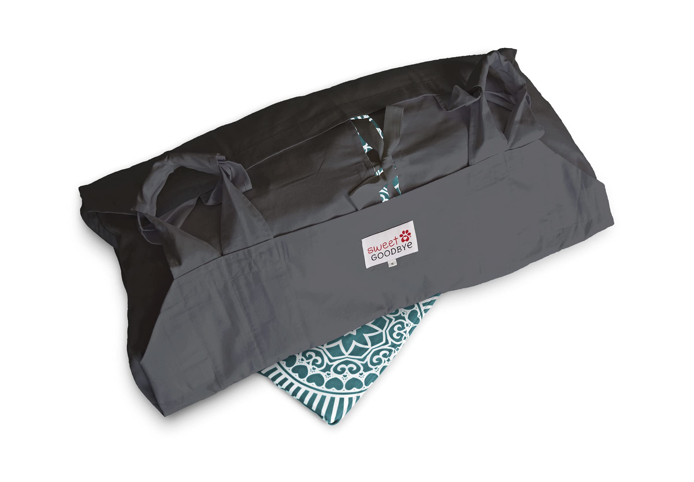 Eco-Friendly Pet Casket for Dogs Cats Rabbits Birds - Biodegradable Burial & Cremation Ceremony Kit - Classic Cotton Design - Small Size in Black/Teal Green - Perfect for Memorial Services & Pet Funerals