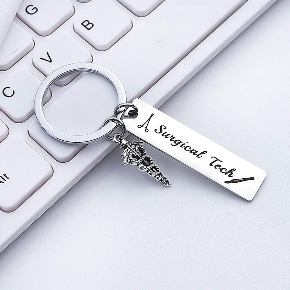 Hibetek 10-Pack Surgical Tech Keychain - Perfect Gift for Surgical Technologists, Nurses, Doctors & Medical Students - Engraved Medical Jewelry for Appreciation & Recognition - Ideal for Graduation, Holidays & Work Anniversaries