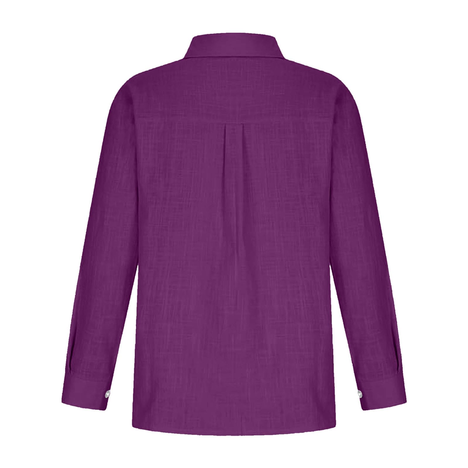 Trendy 2024 Women's Fall Cuff Sleeve Button Down Shirts - Collared V-Neck Loose Fit Blouses for Casual Wear & Going Out | Perfect for Office, Date Night & Weekend Outfits