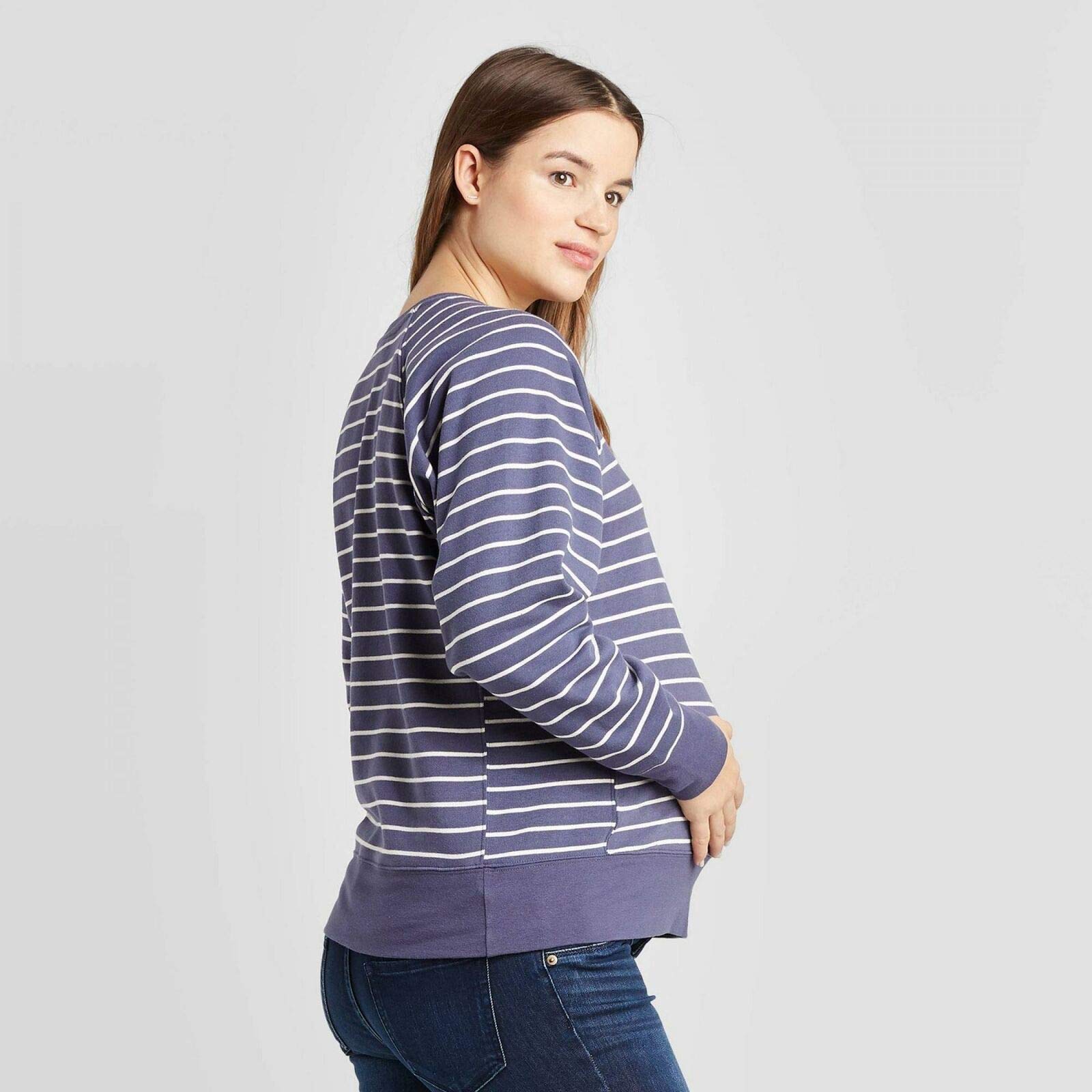 Comfortable Maternity Lounge Pullover Sweatshirt - Soft Stretchy Oversized Pregnancy Hoodie for Women | Perfect for Relaxing at Home, Maternity Photos & Casual Outings