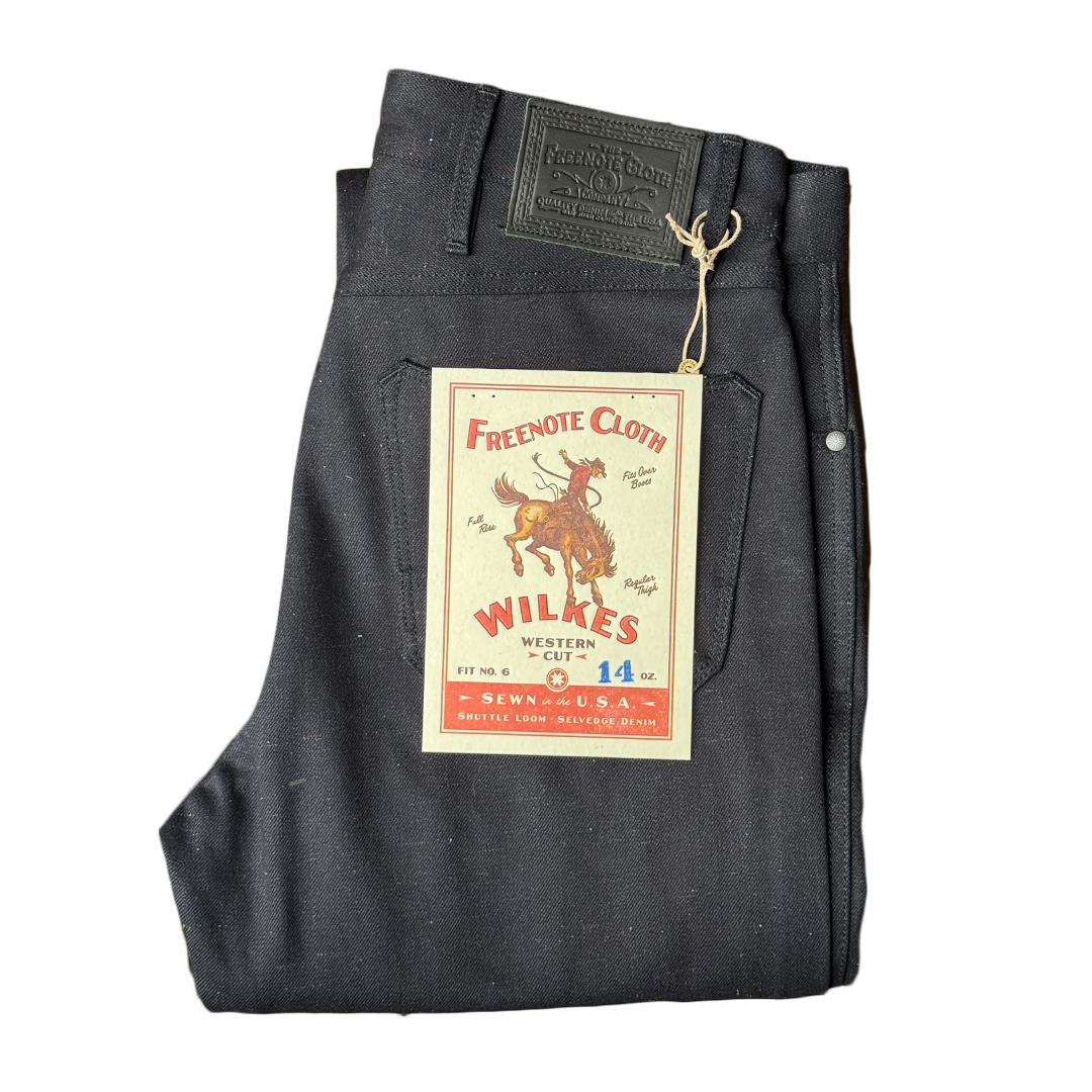 Freenote Wilkes Western 14oz Raw Fleck Denim Jacket - Vintage Style Workwear for Men, Perfect for Casual Outfits & Outdoor Adventures