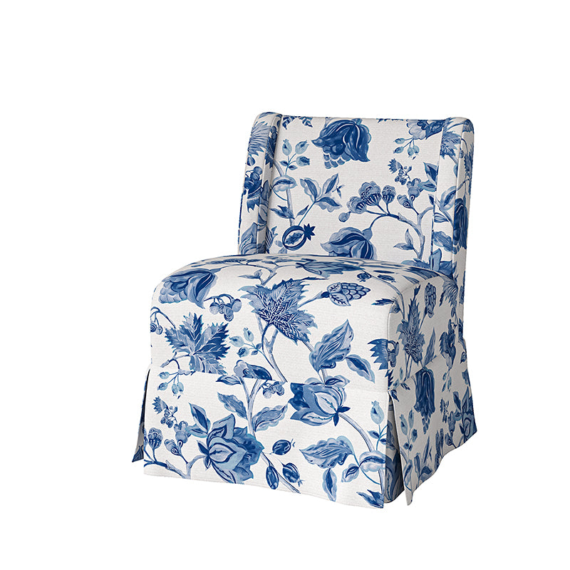 Ellmar Slipper Chair with Washable Slipcover & Solid Wood Legs - Comfortable Accent Chair for Living Room, Bedroom or Office - Perfect Reading Chair & Lounge Seat for Small Spaces
