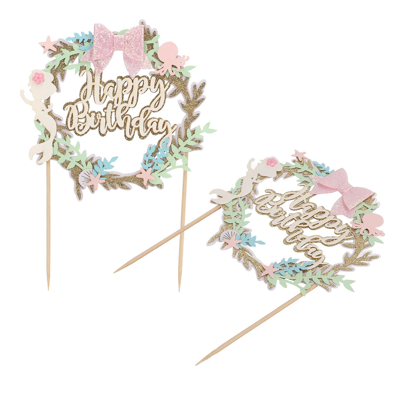 Biodegradable Birthday Cake Topper - Safe & Eco-Friendly Cake Decorations for Desserts, Cupcakes, Birthday Parties - Perfect for Wedding, Baby Shower & Anniversary Celebrations