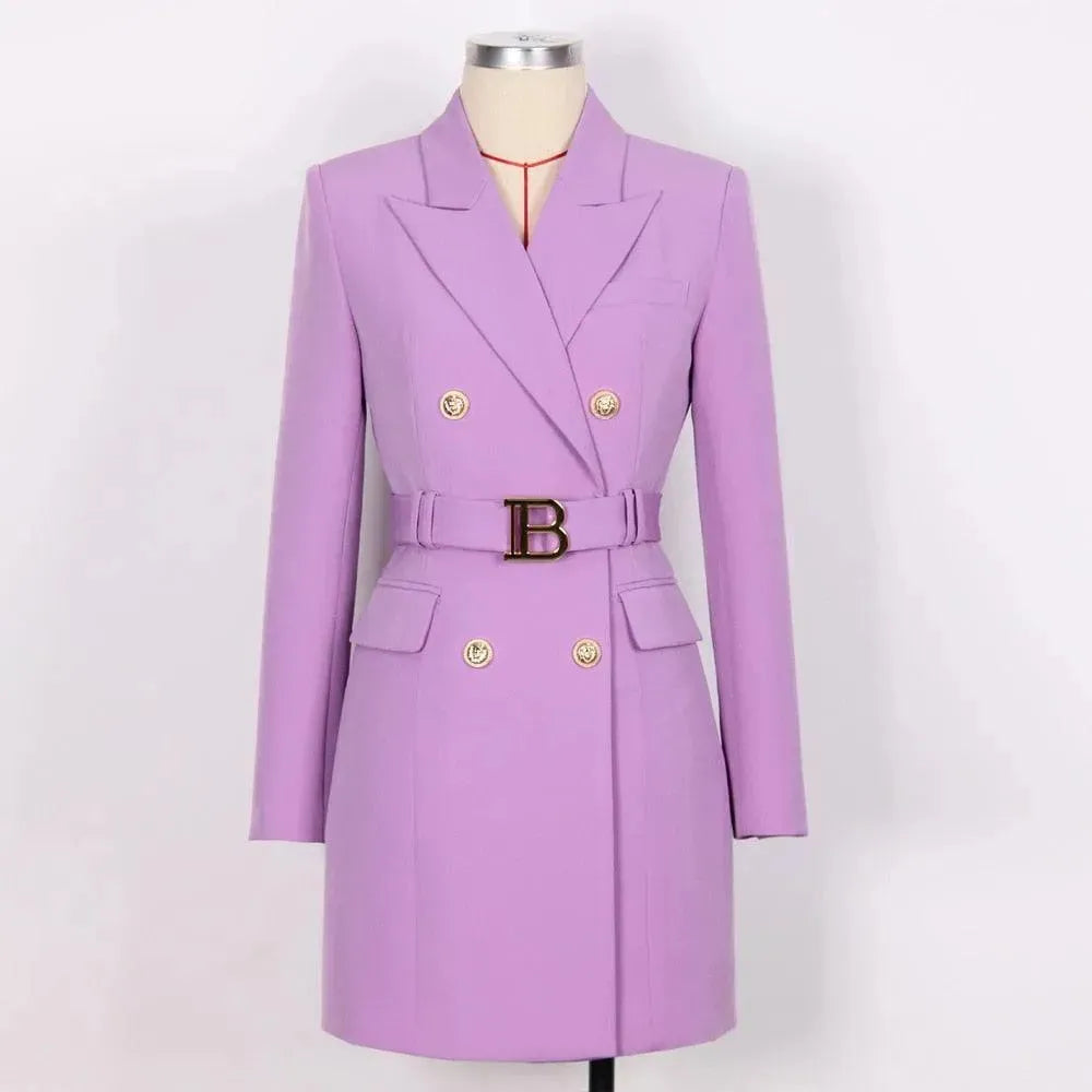 Stylish Women's Double Breasted Blazer - Formal Business Jacket with Plain Solid Design | Perfect for Office Wear, Business Meetings & Professional Events