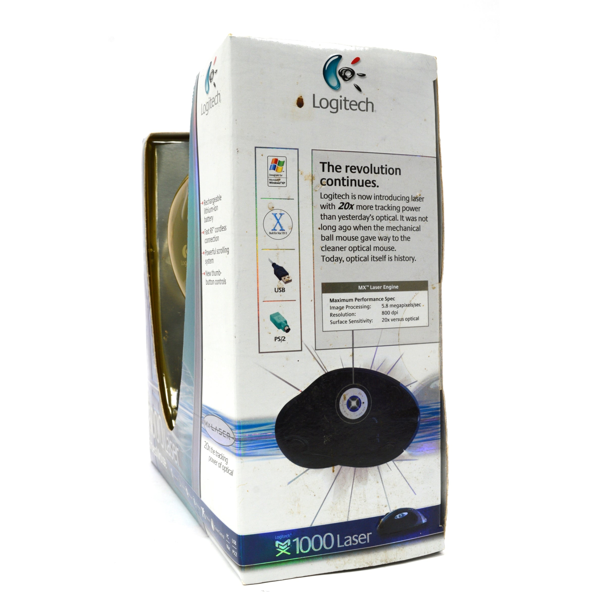 Logitech MX1000 Wireless Laser Mouse - Brand New in Factory Sealed Box, USB PC Compatible for Office Work & Gaming