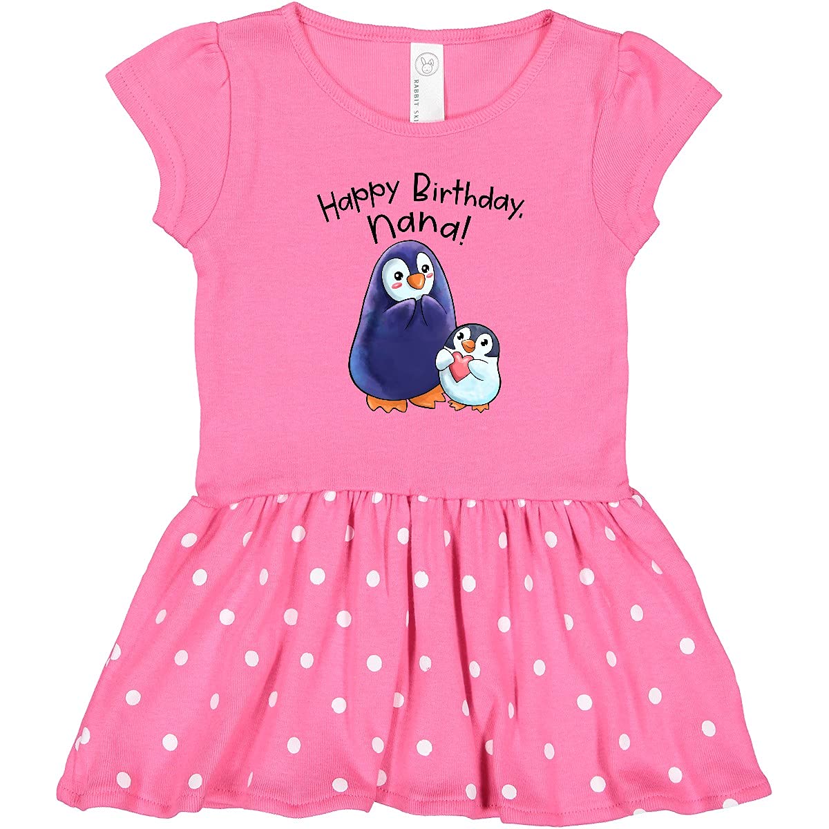 Inktastic Happy Birthday Nana - Cute Penguins Toddler Dress for Girls | Birthday Outfit for Granddaughter | Perfect for Parties, Family Photos & Special Occasions
