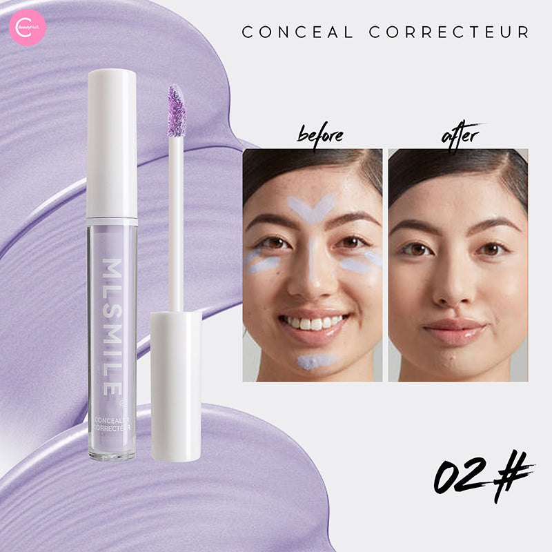 MLSMILE Concealer Corrector - Full Coverage Liquid Makeup for Dark Circles & Blemishes - Perfect for Everyday Wear & Special Occasions