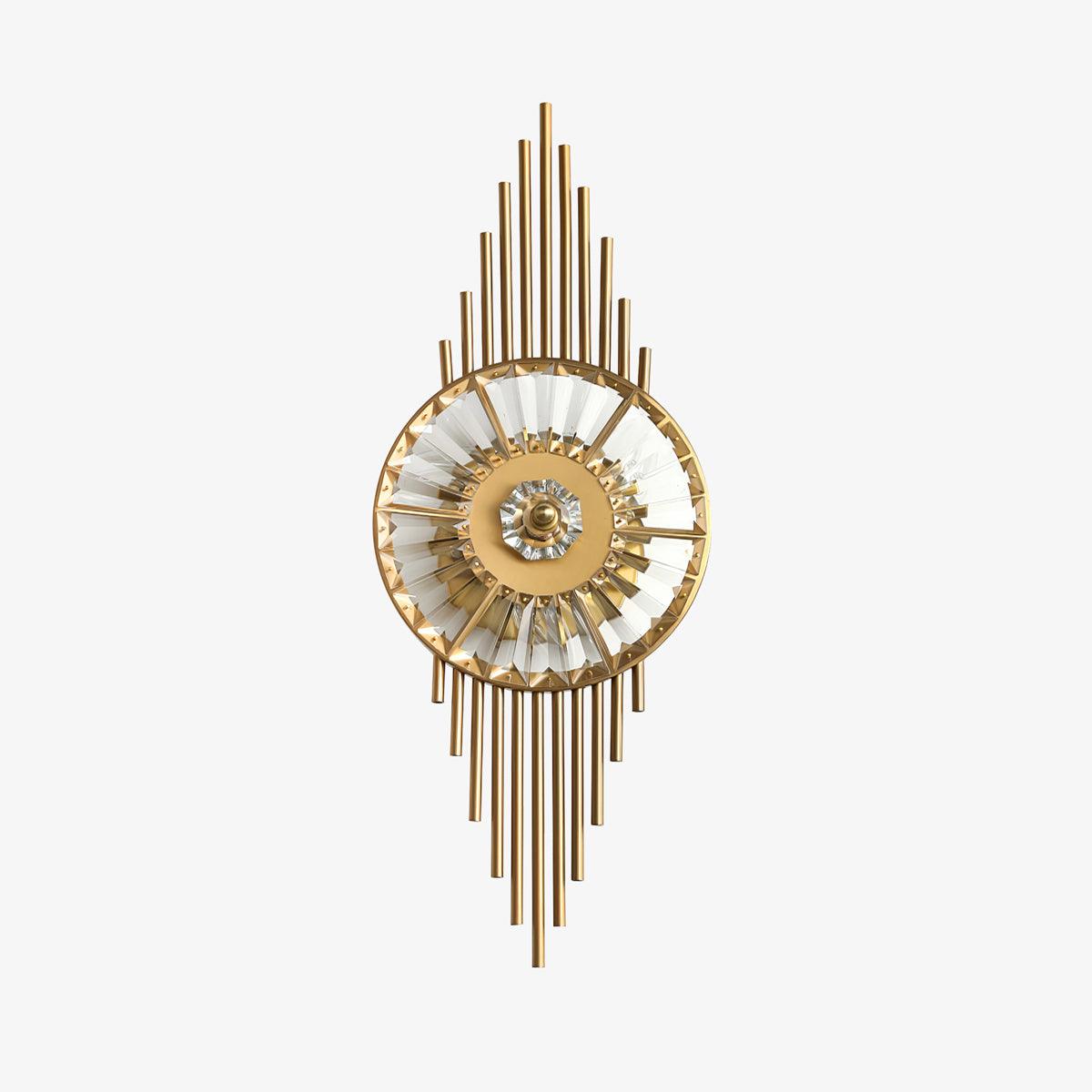 Crystal Gear Gold Wall Light - Elegant Vintage Sconce for Living Room, Bedroom, and Hallway Decor - Perfect for Home and Office Lighting