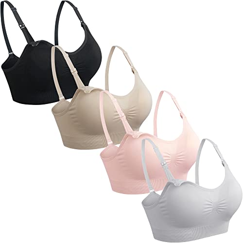 4pcs (Black Beige Grey Pink)