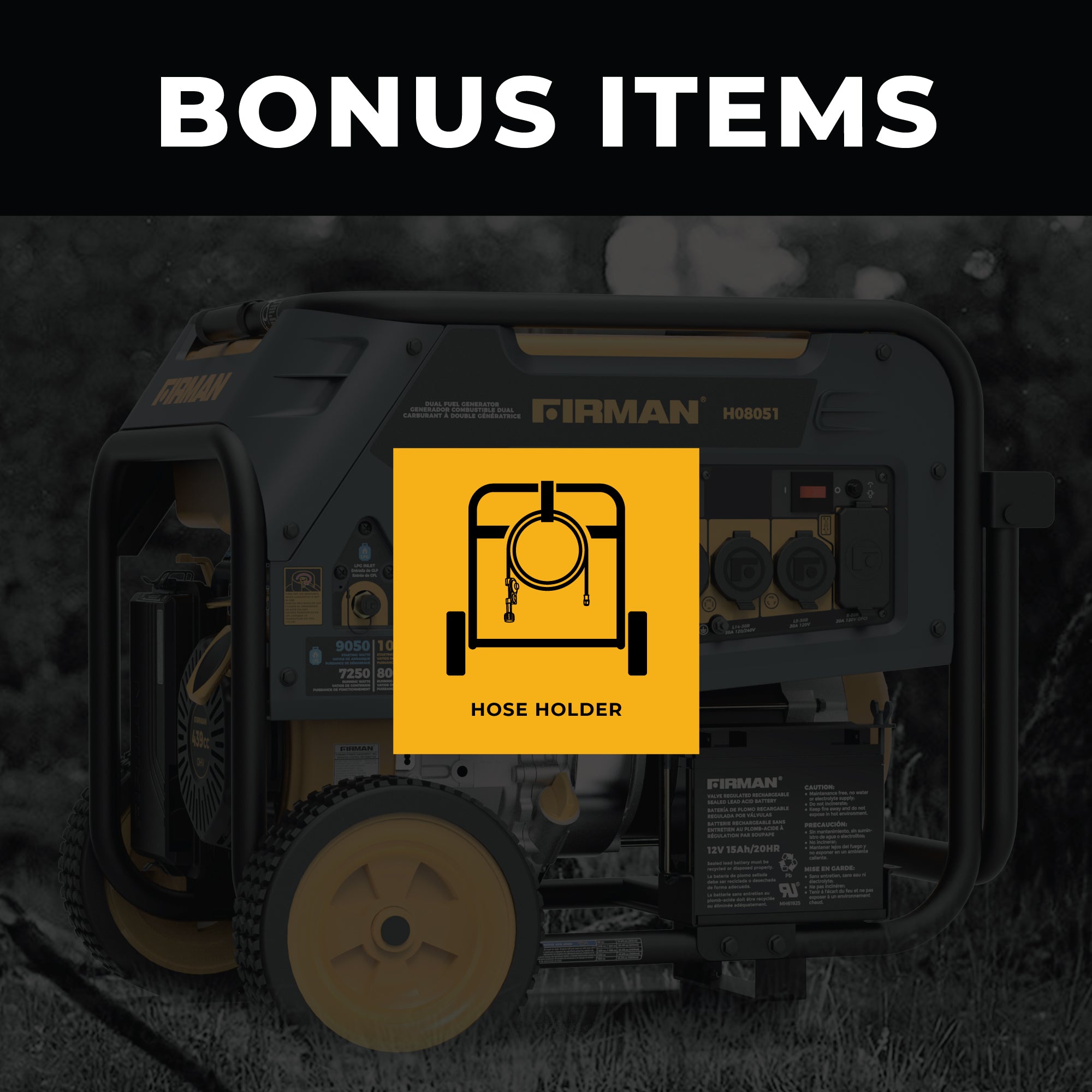 8000W Dual Fuel Portable Generator with Electric Start - 120V/240V Output for Camping, RV Trips & Home Backup Power